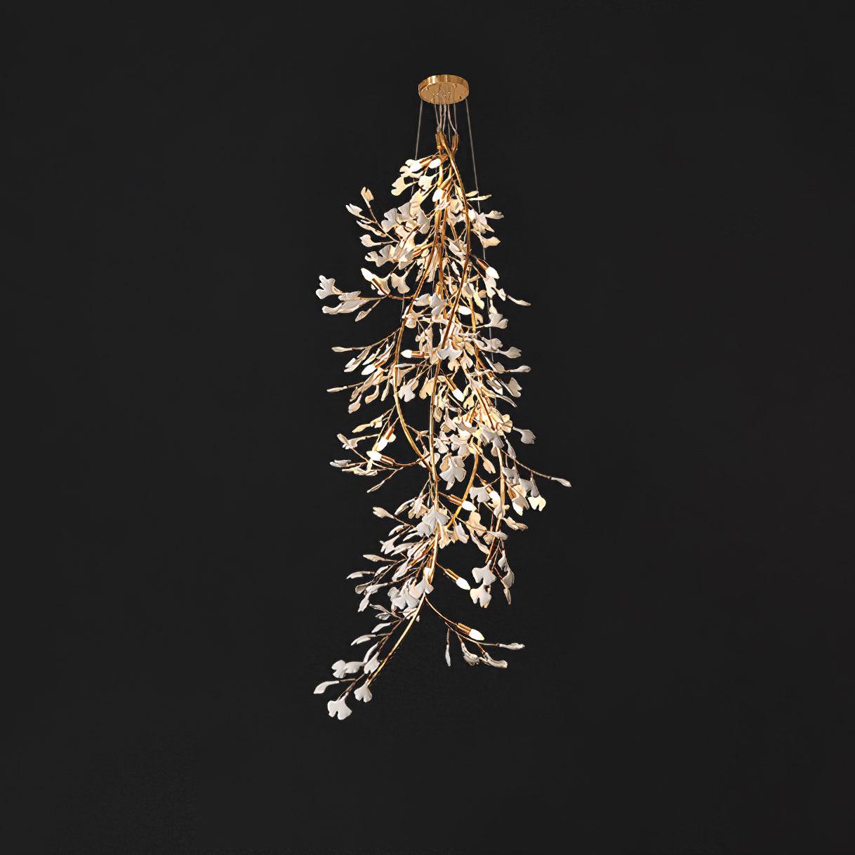 Ivmarel Lustre en céramique à longues branches de gingko - Neutralighting