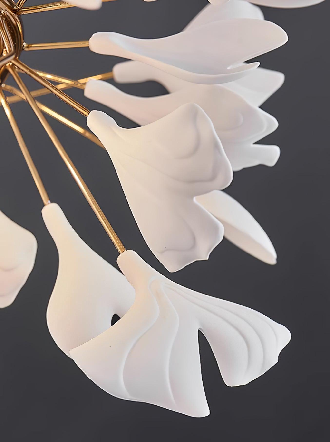 Ivmarel Lustre en céramique à longues branches de gingko - Neutralighting