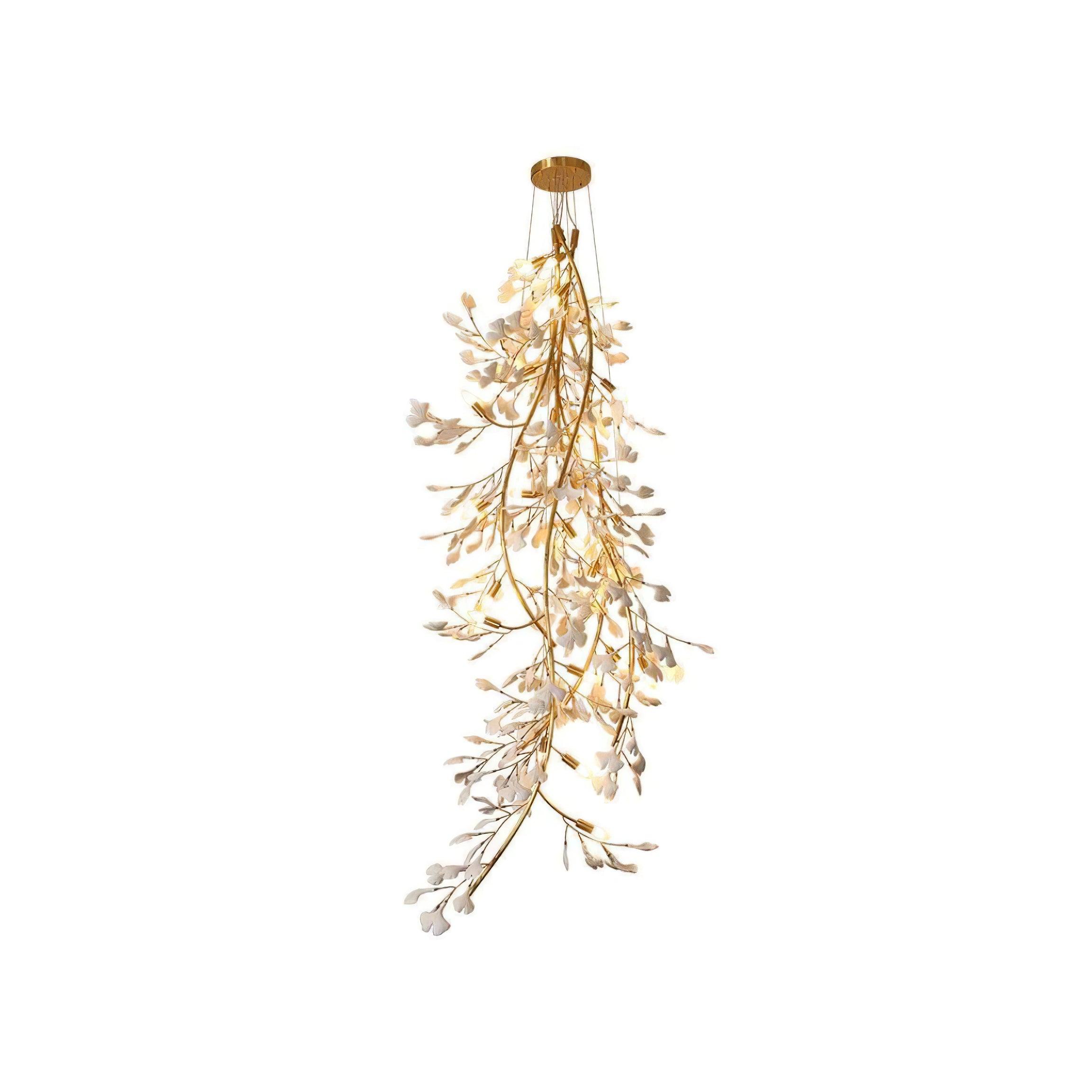 Ivmarel Lustre en céramique à longues branches de gingko - Neutralighting