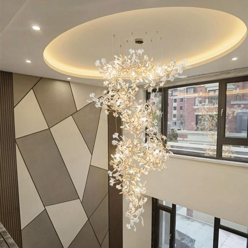 Gingko Lustre Feuille Forme Suspension Nature Inspiré - Neutralighting