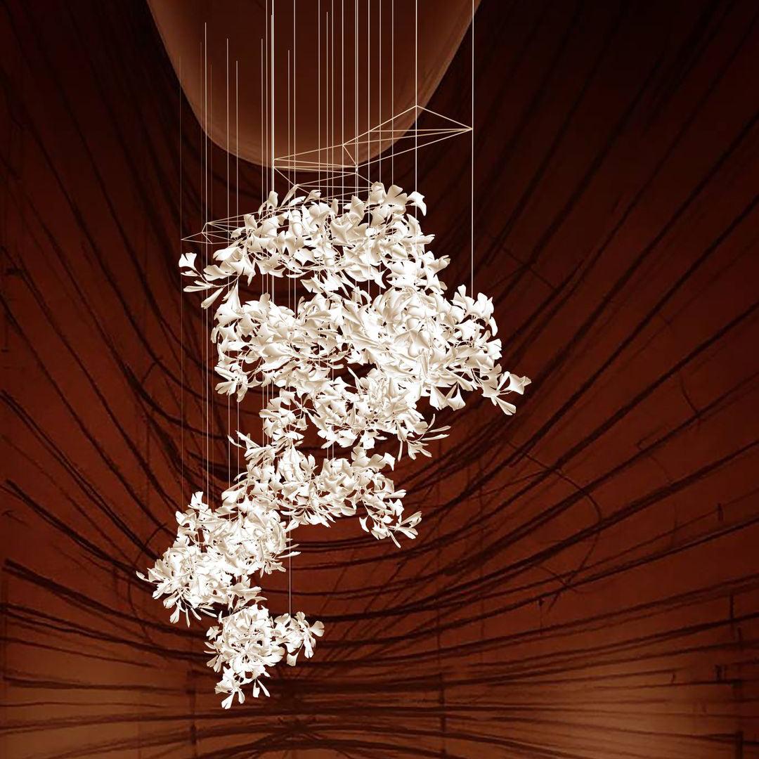 Gingko Lustre Feuille Forme Suspension Nature Inspiré - Neutralighting