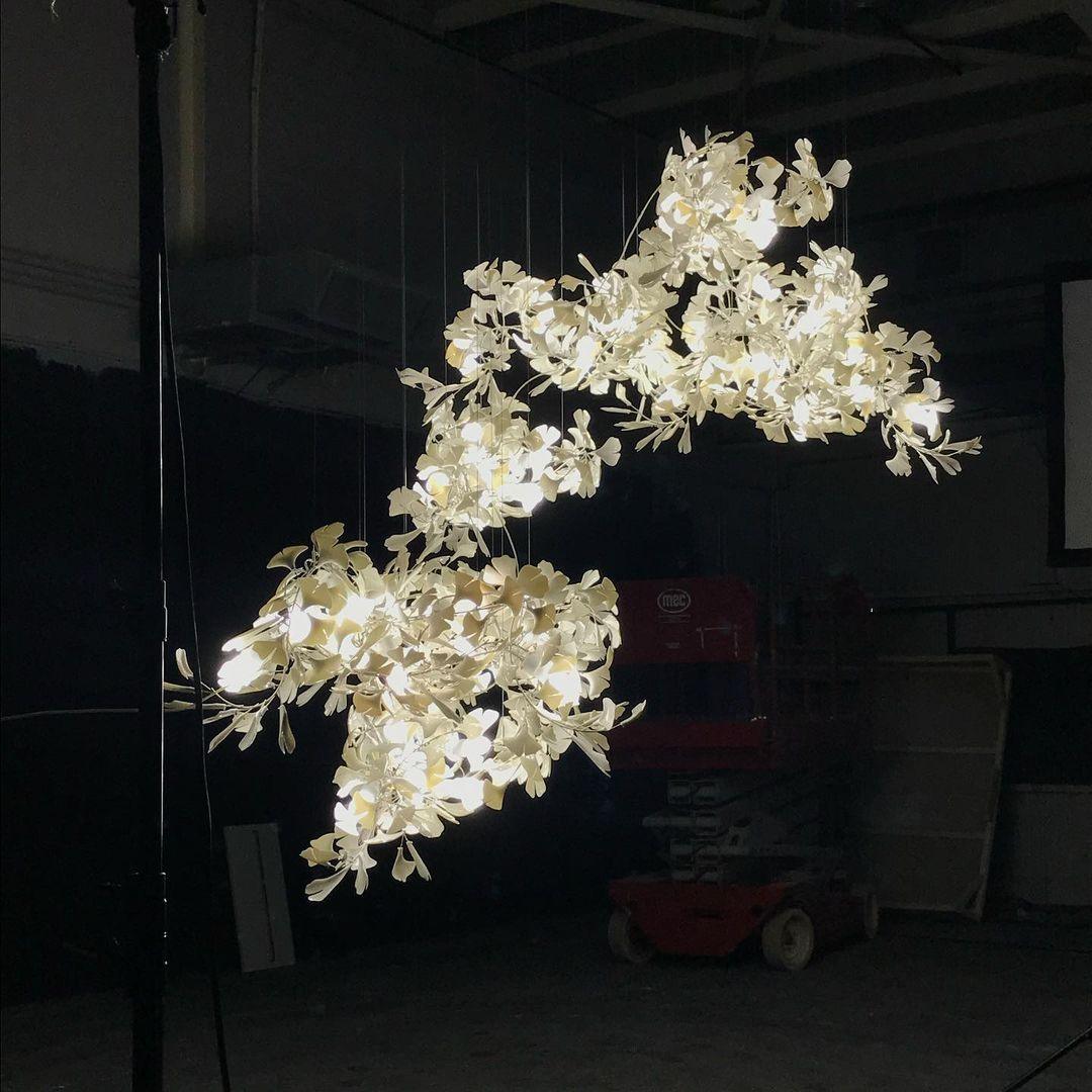 Gingko Lustre Feuille Forme Suspension Nature Inspiré - Neutralighting