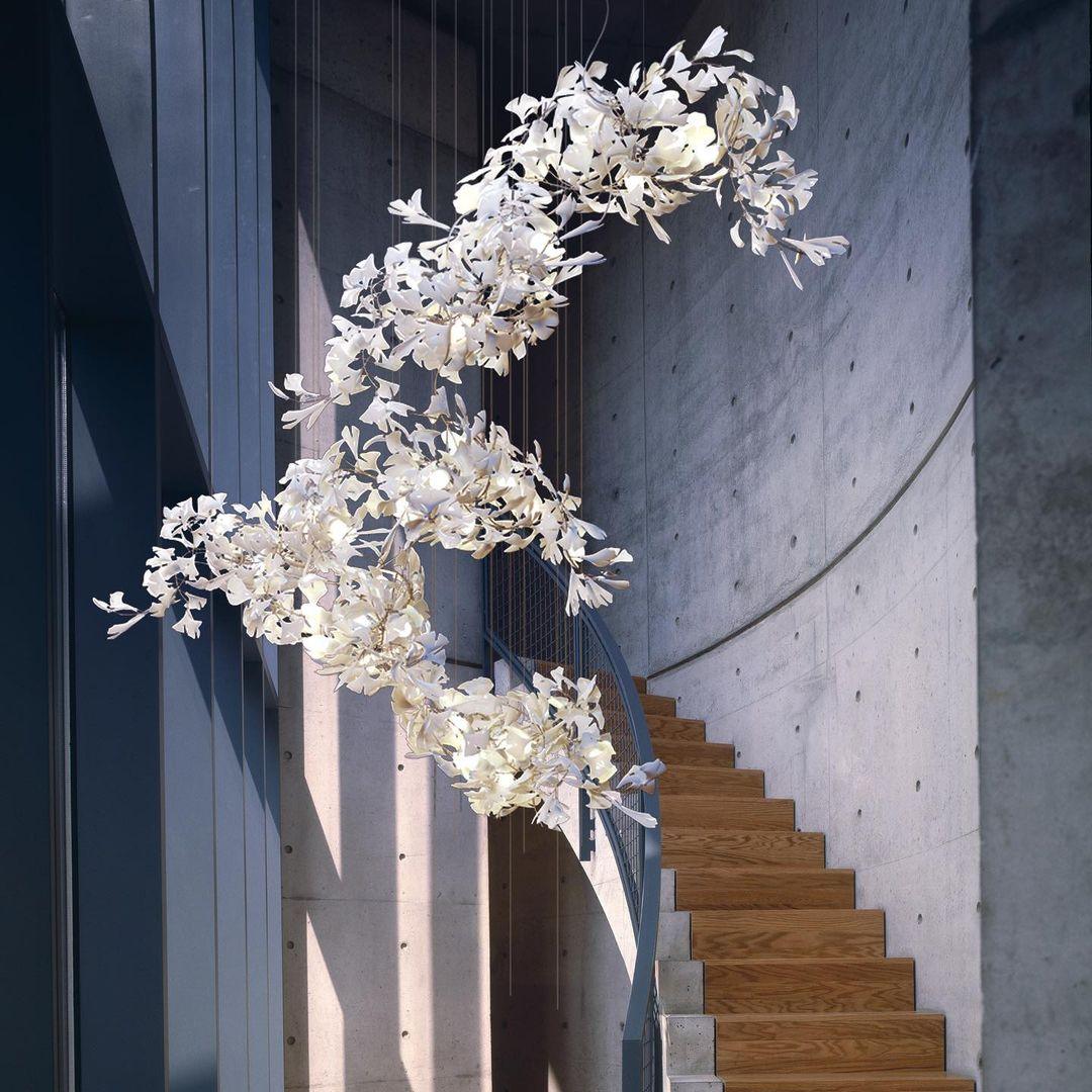 Gingko Lustre Feuille Forme Suspension Nature Inspiré - Neutralighting