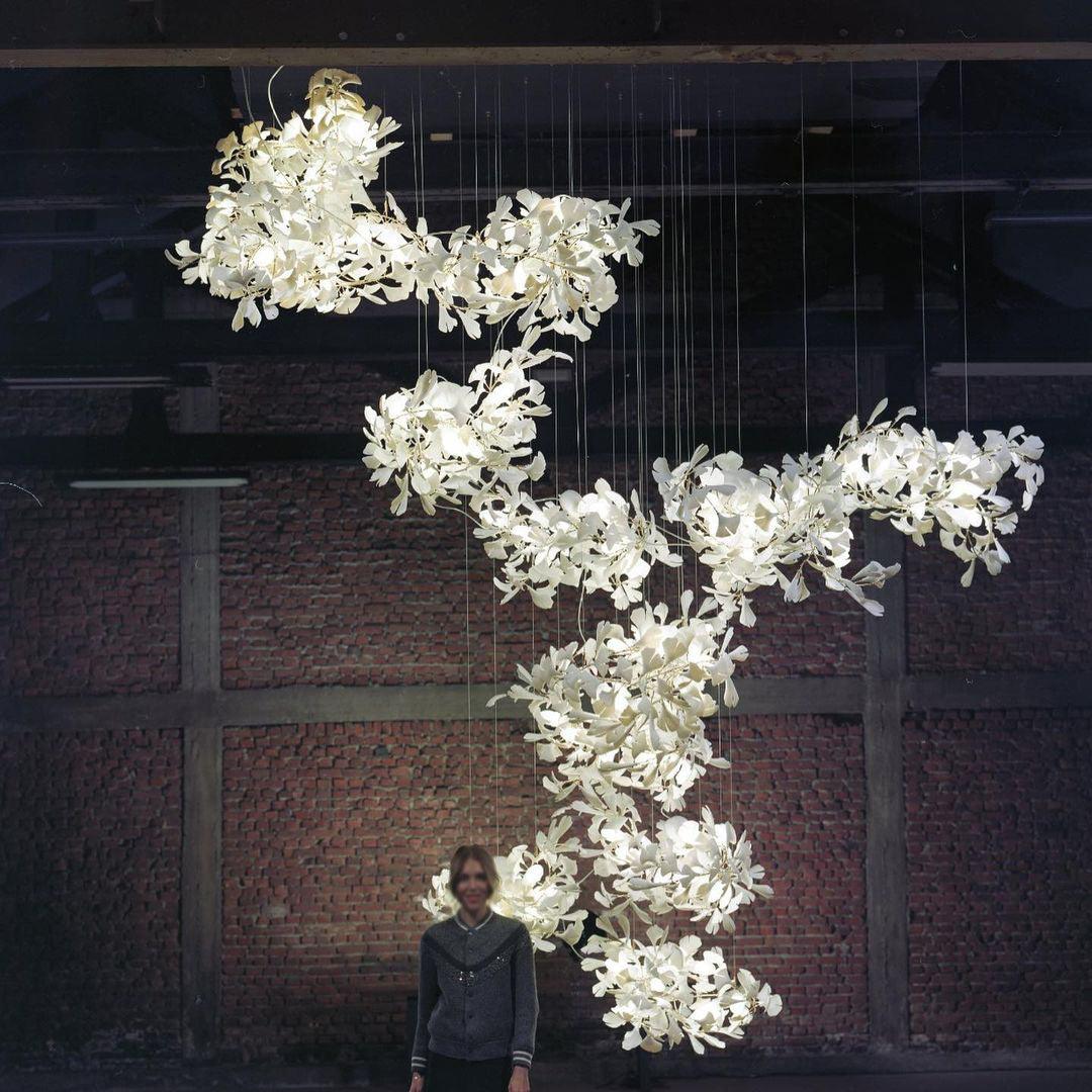 Gingko Lustre Feuille Forme Suspension Nature Inspiré - Neutralighting