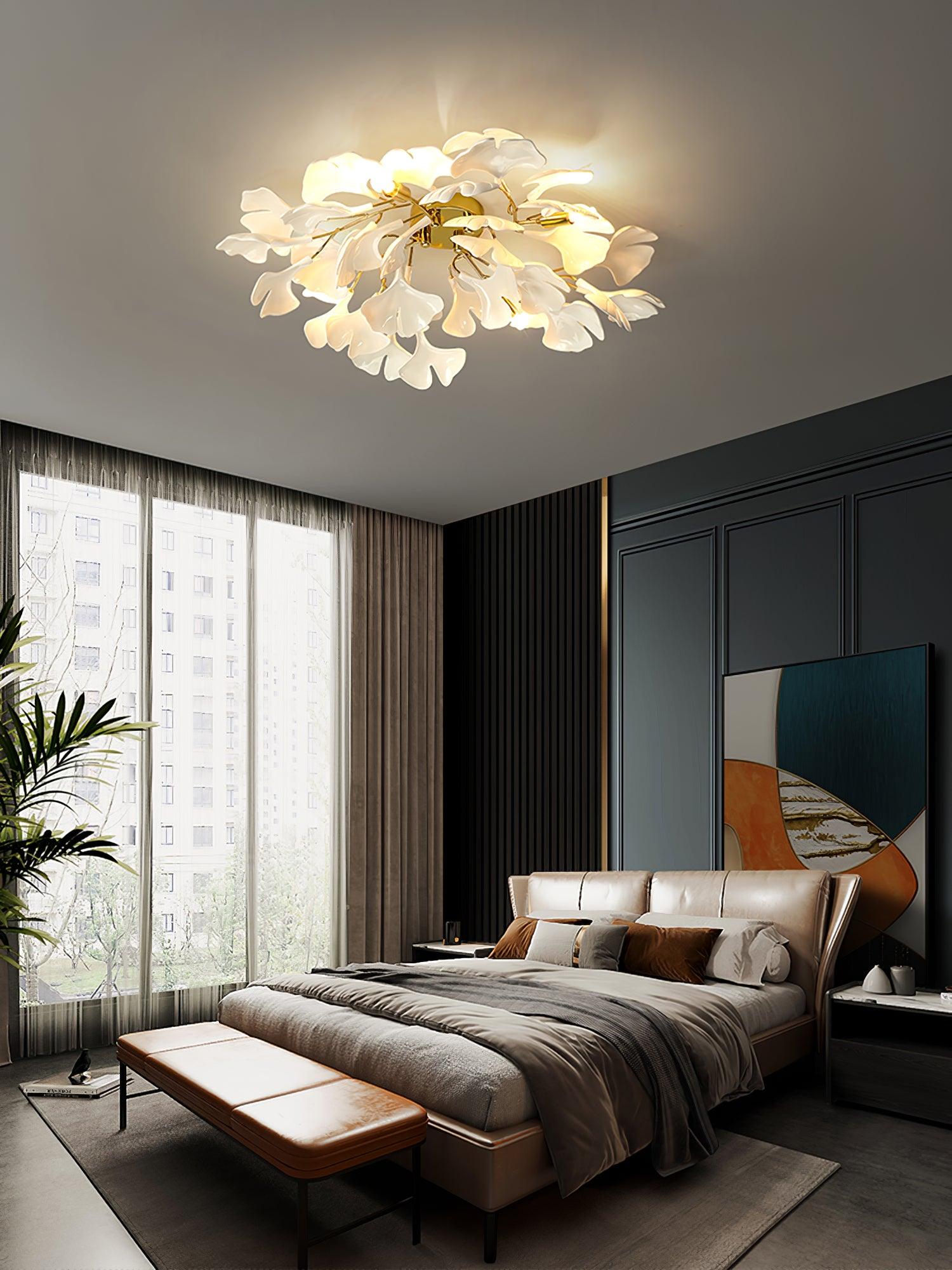 Callenne Elegant Ginkgo Leaf Ceiling Light - Letslighting
