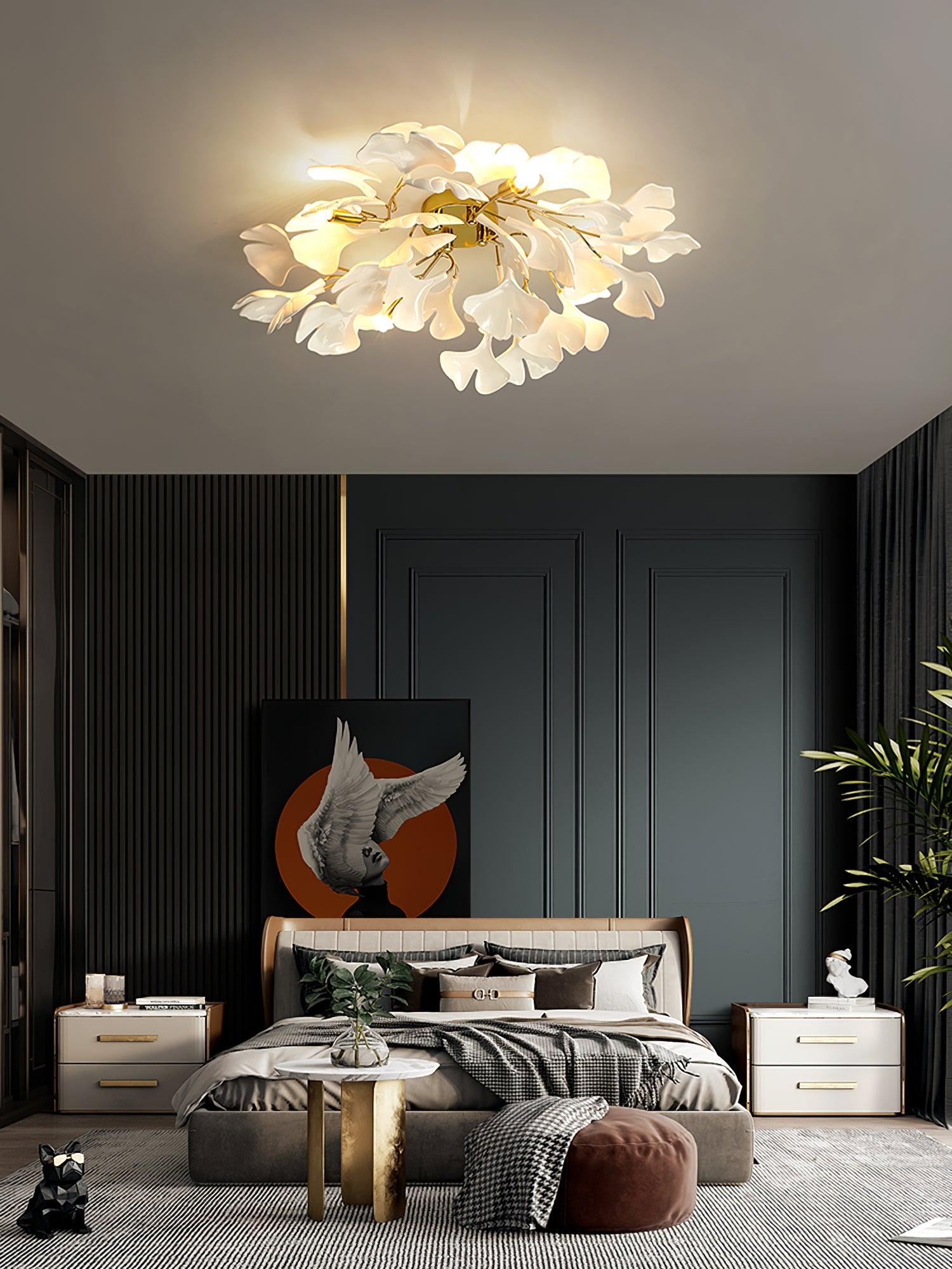 Callenne Elegant Ginkgo Leaf Ceiling Light - Letslighting
