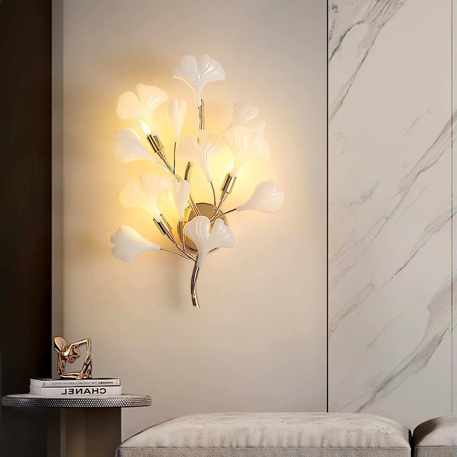 Wylie Applique Murale Postmoderne Luxe Gingko Céramique - Neutralighting