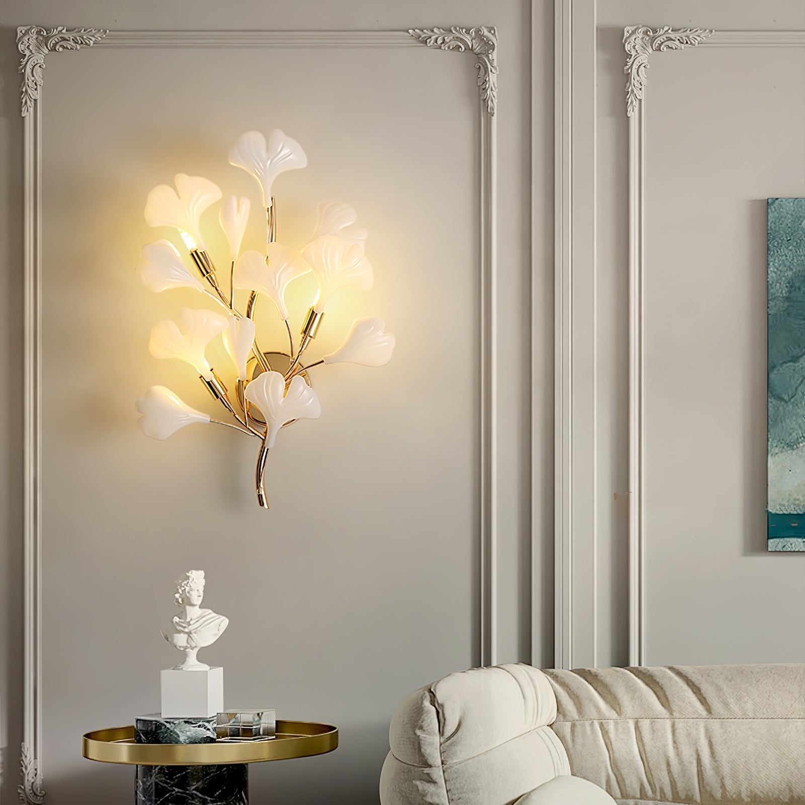 Wylie Applique Murale Postmoderne Luxe Gingko Céramique - Neutralighting