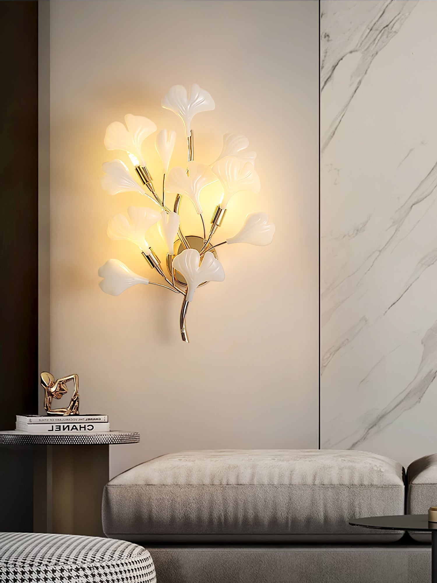Wylie Applique Murale Postmoderne Luxe Gingko Céramique - Neutralighting