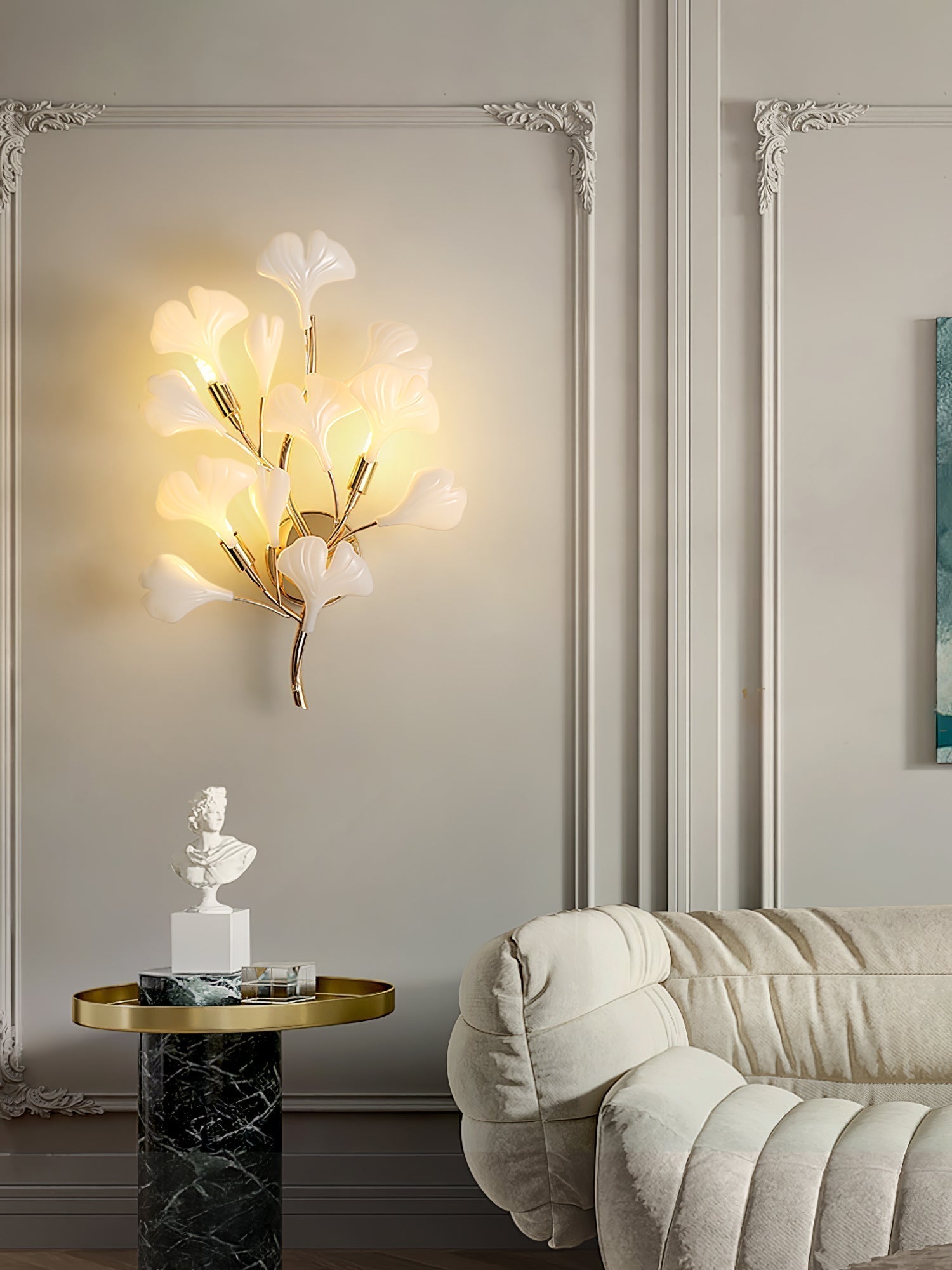 Wylie Applique Murale Postmoderne Luxe Gingko Céramique - Neutralighting
