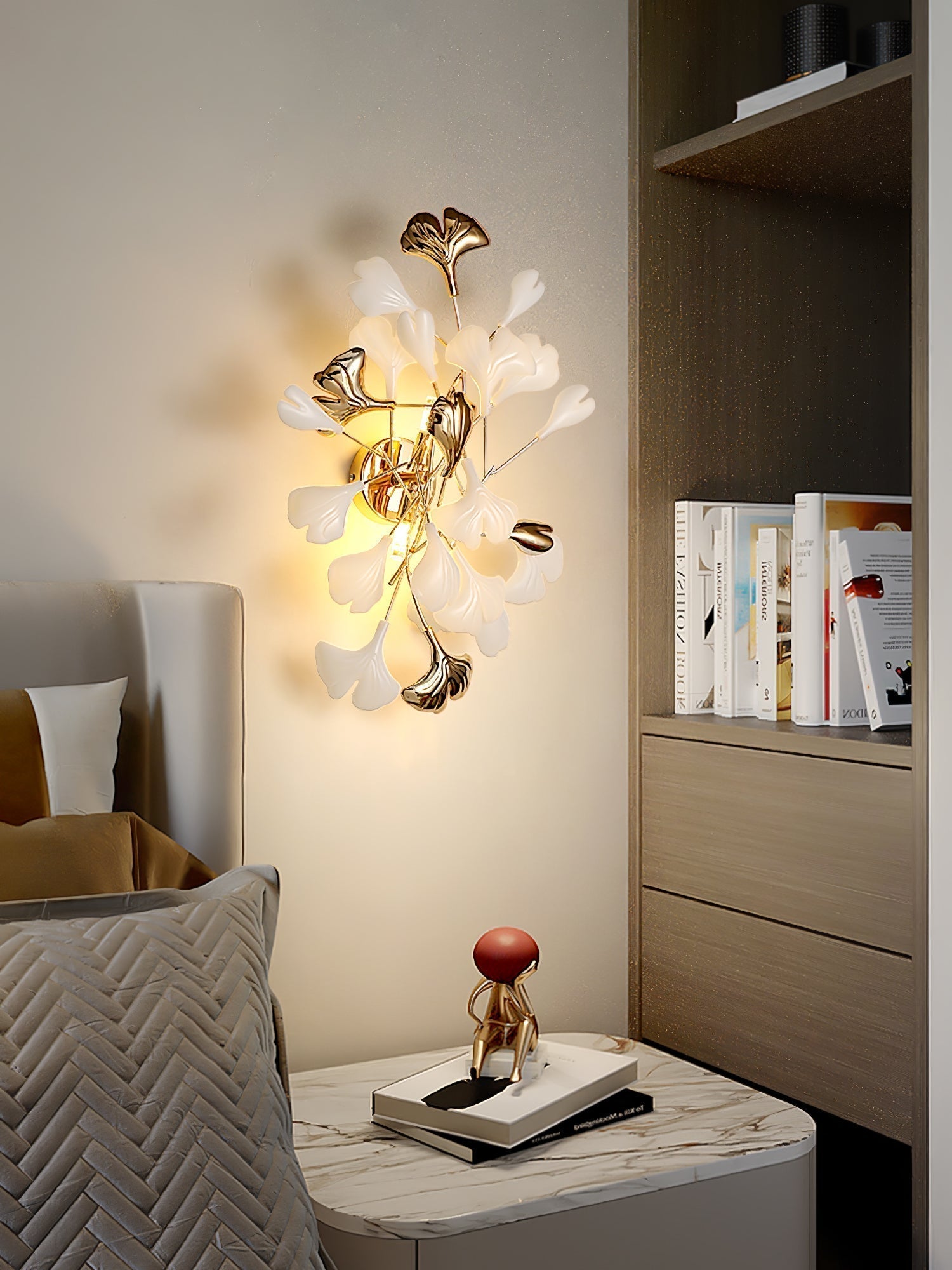 Wylie Applique Murale Postmoderne Luxe Gingko Céramique - Neutralighting