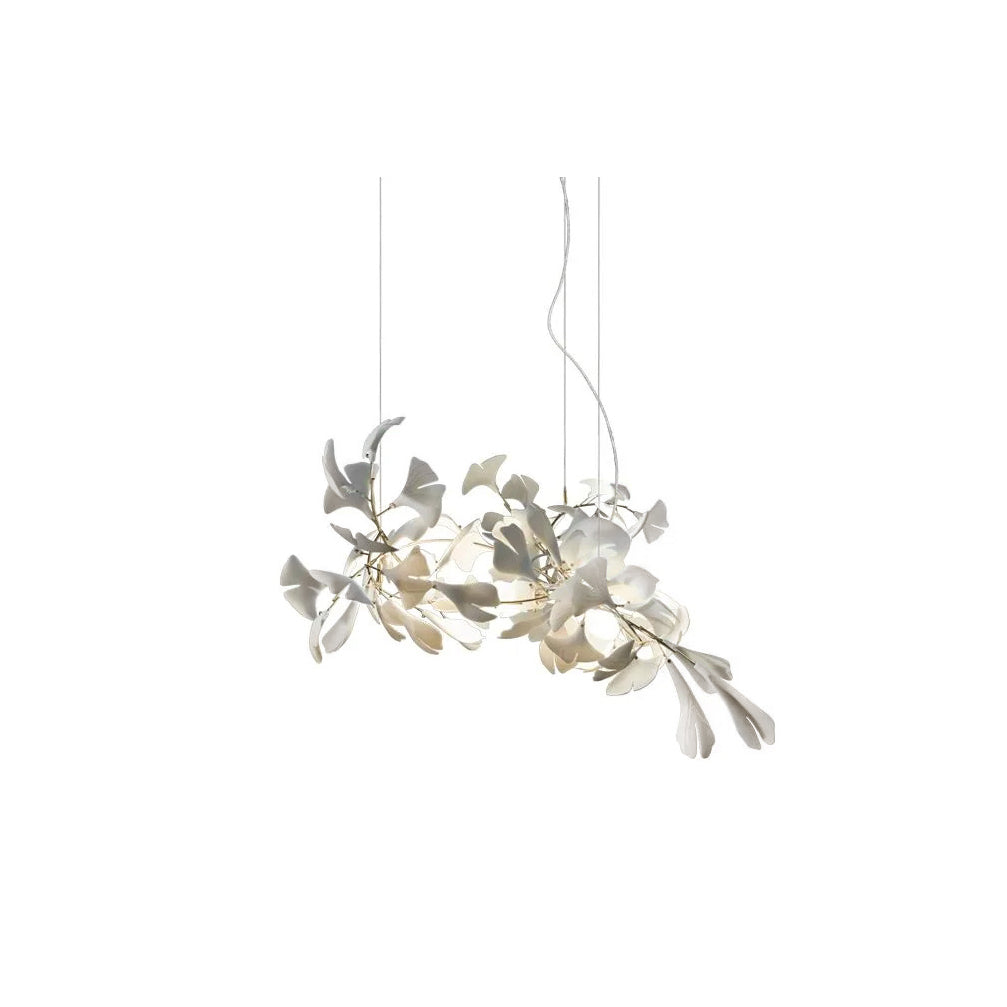 Olivia Lustre en céramique en forme de branche avec feuille de gingko - Neutralighting