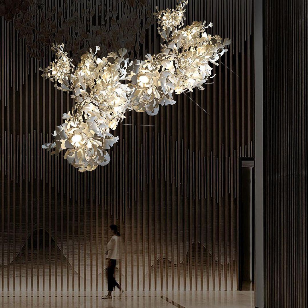 Bloom Lustre Moderne Abat-jour Céramique Feuille - Neutralighting
