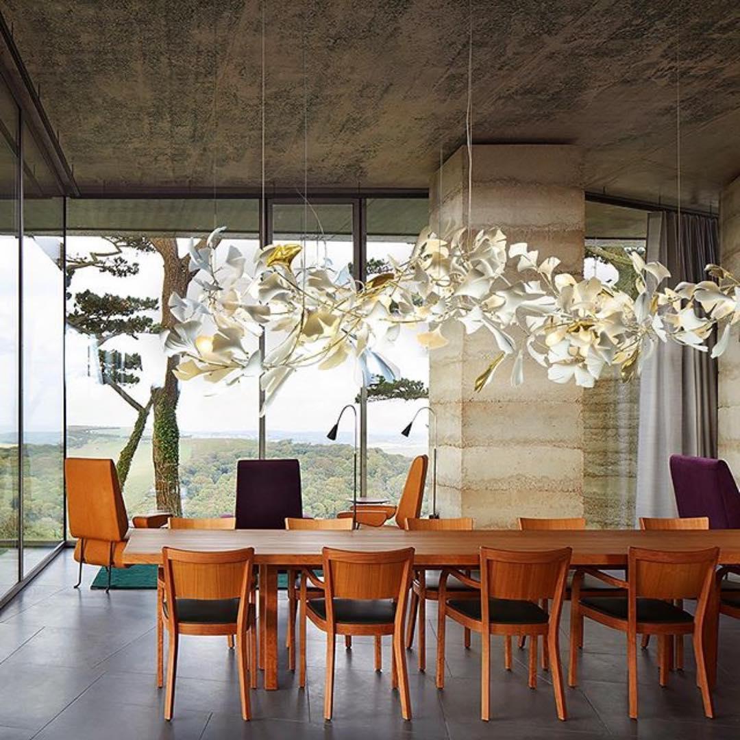 Bloom Lustre Moderne Abat-jour Céramique Feuille - Neutralighting