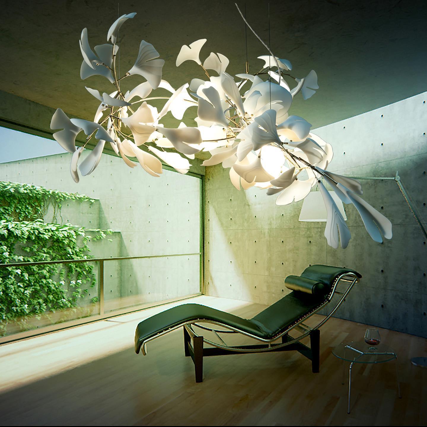 Bloom Lustre Moderne Abat-jour Céramique Feuille - Neutralighting
