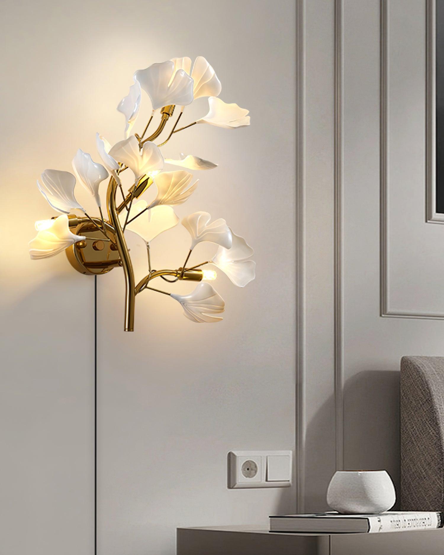 Aurean Applique murale à brancher Luminaire floral en acrylique Élégance française - Neutralighting