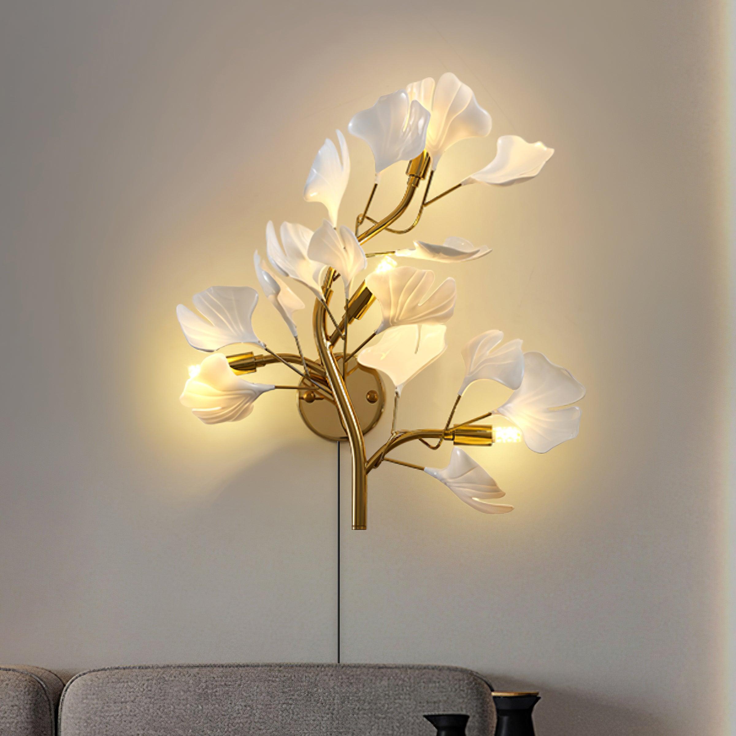 Aurean Applique murale à brancher Luminaire floral en acrylique Élégance française - Neutralighting