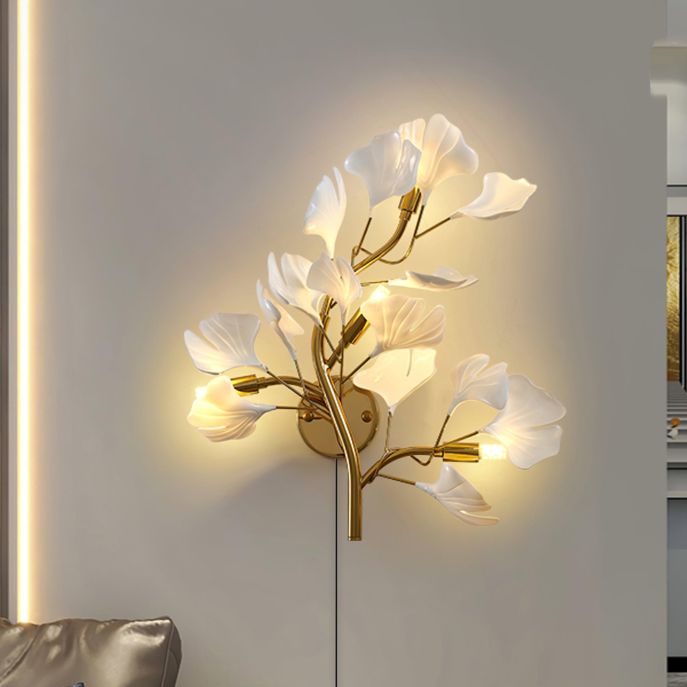 Aurean Applique murale à brancher Luminaire floral en acrylique Élégance française - Neutralighting