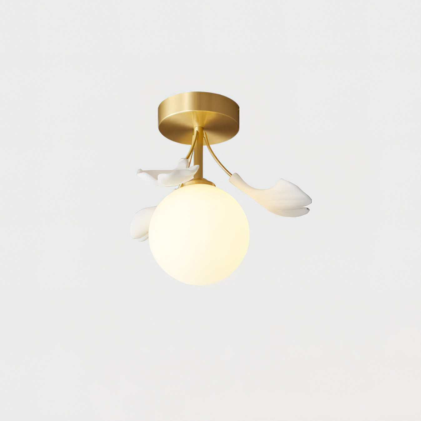 Ginkgo Rosalia Plafonnier Feuille Pétale Laiton Moderne - Neutralighting