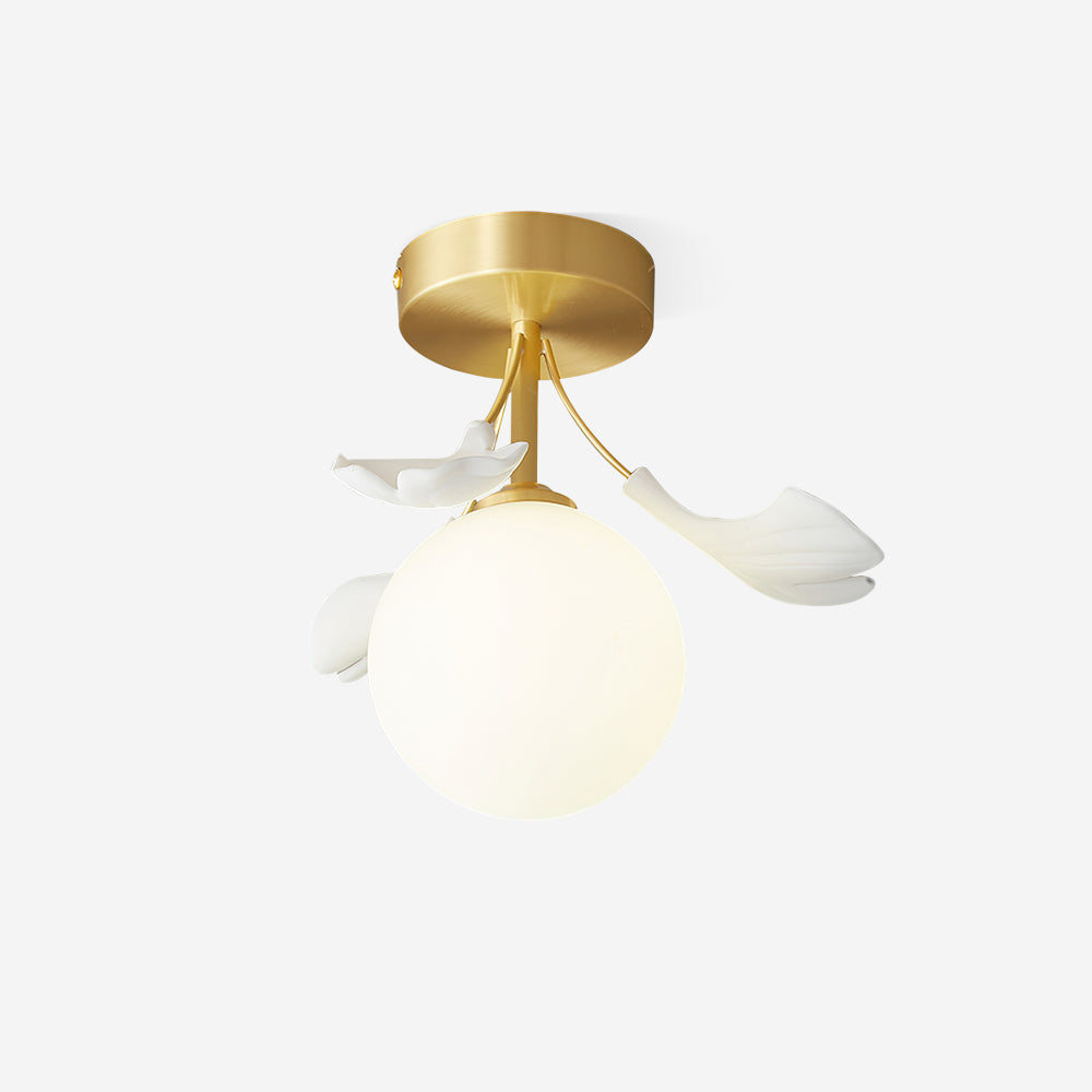 Ginkgo Rosalia Plafonnier Feuille Pétale Laiton Moderne - Neutralighting
