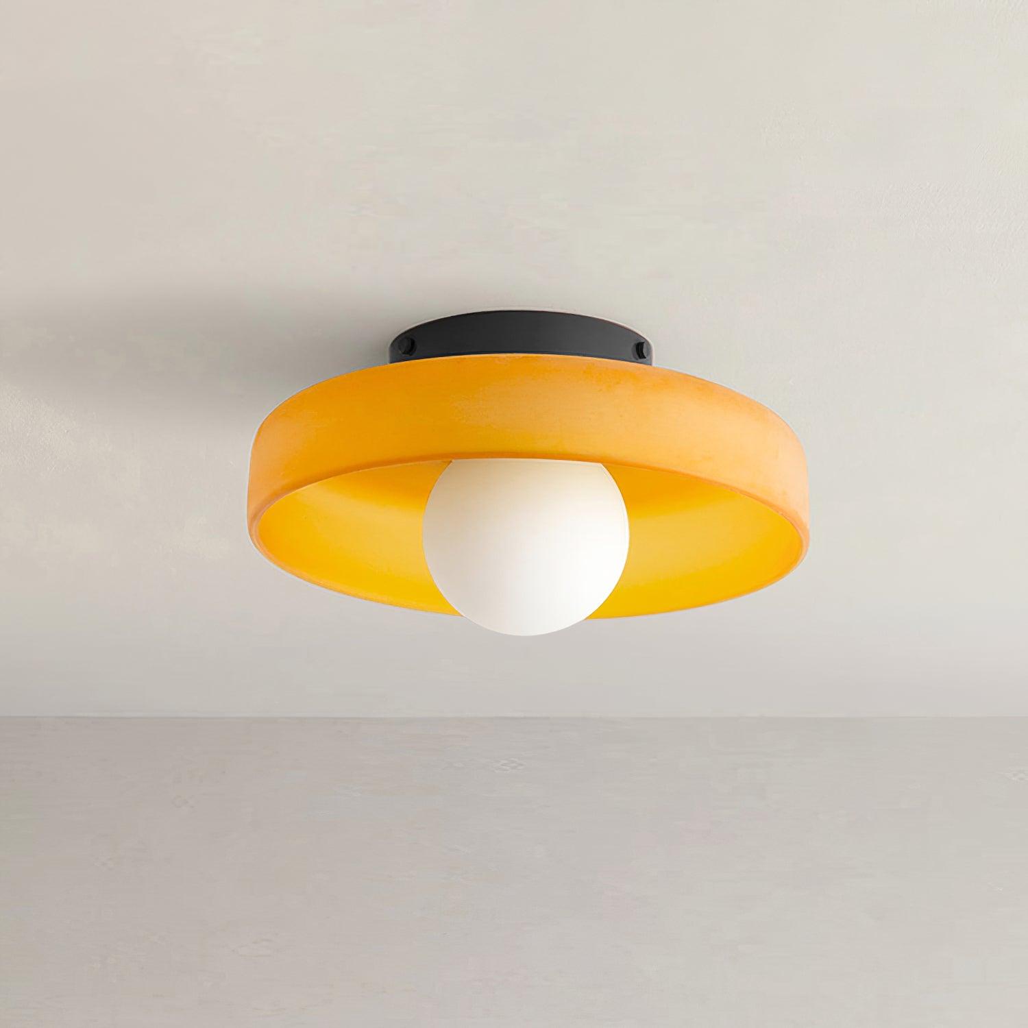 Solara Plafonnier Orange Anneau Ludique Sculptural - Neutralighting