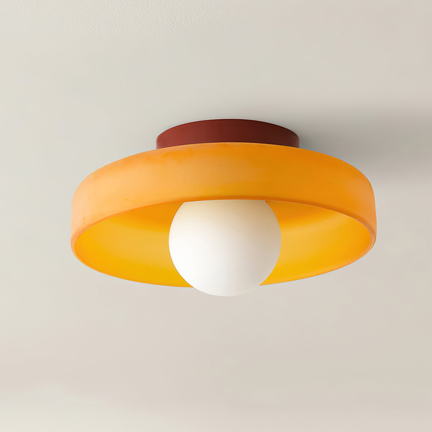 Solara Plafonnier Orange Anneau Ludique Sculptural - Neutralighting