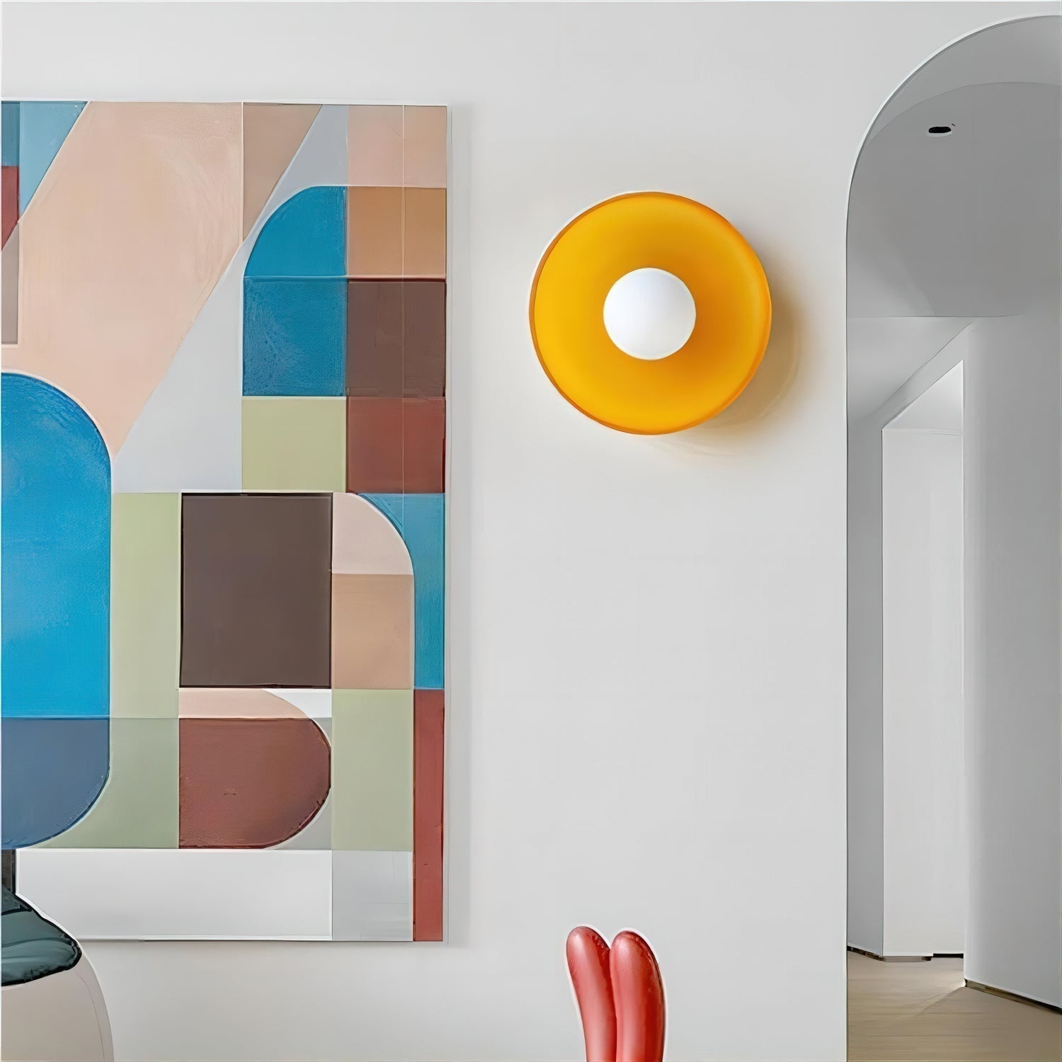 Solara Plafonnier Orange Anneau Ludique Sculptural - Neutralighting