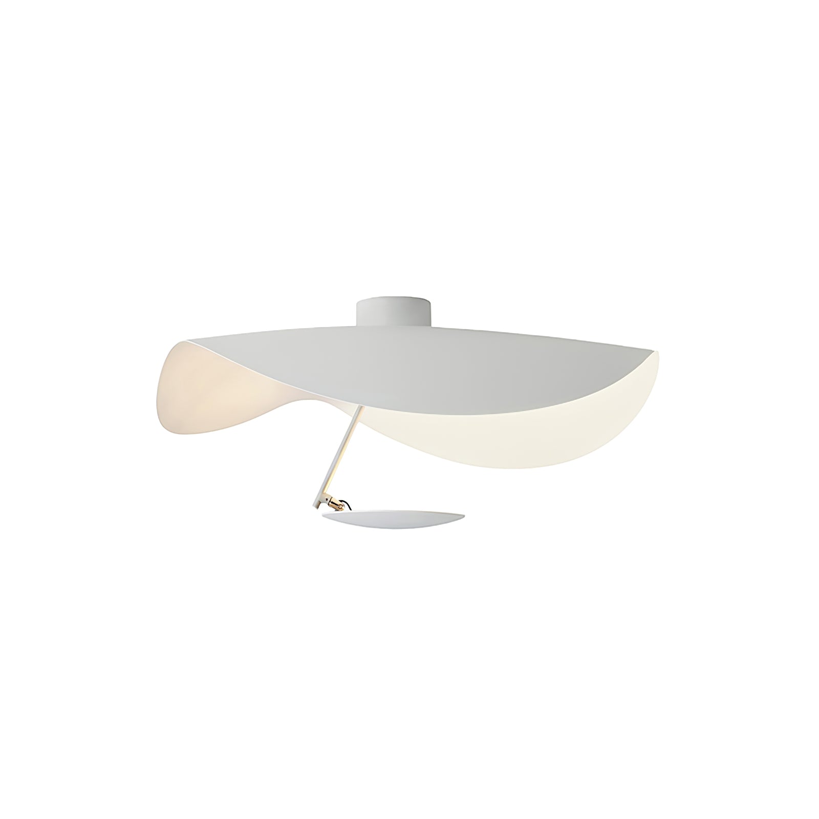 Solara Plafonnier Abat-jour Courbé et Intérieur Doré - Neutralighting