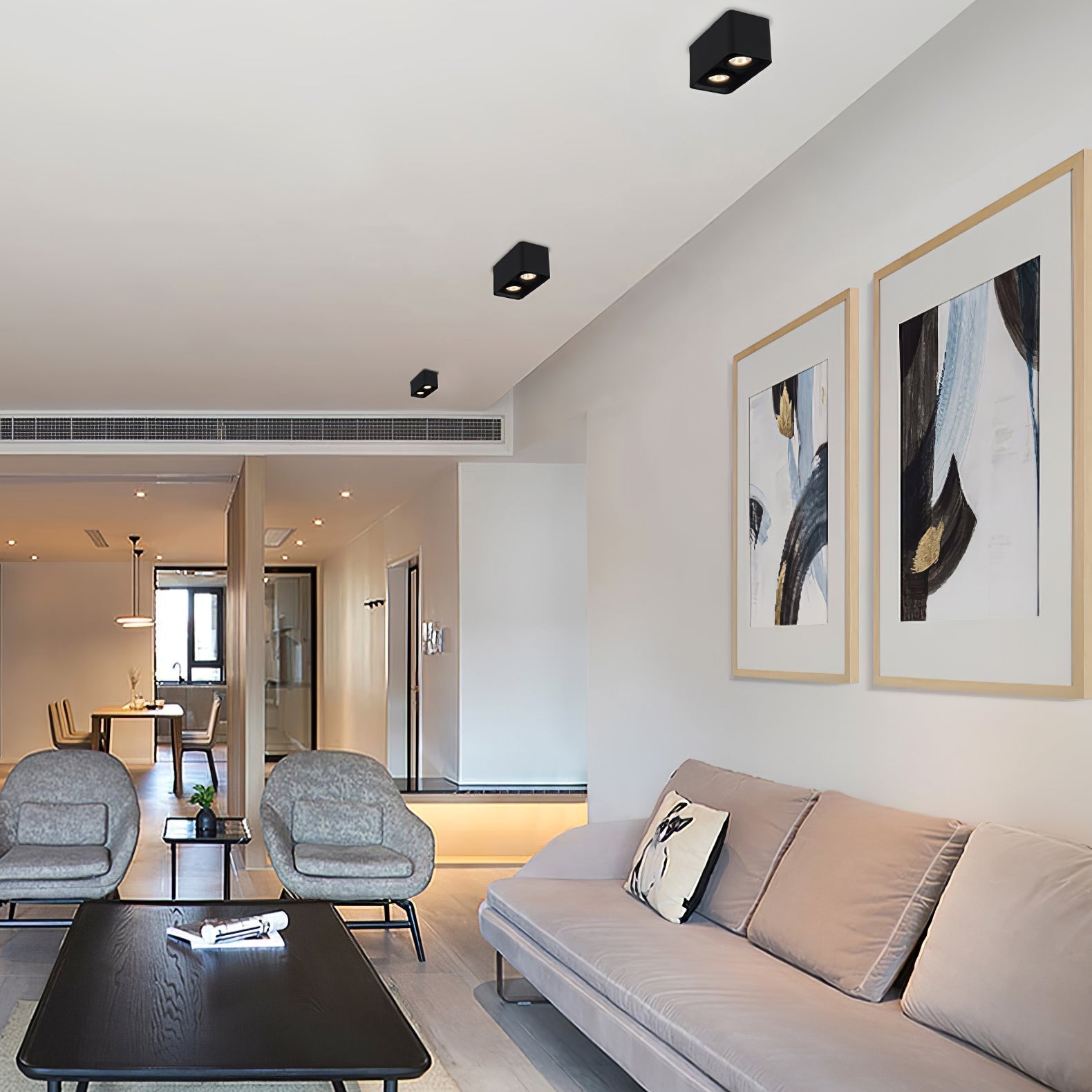 Solara Projecteur Encastré Jumeau LED Angulaire Minimaliste - Neutralighting