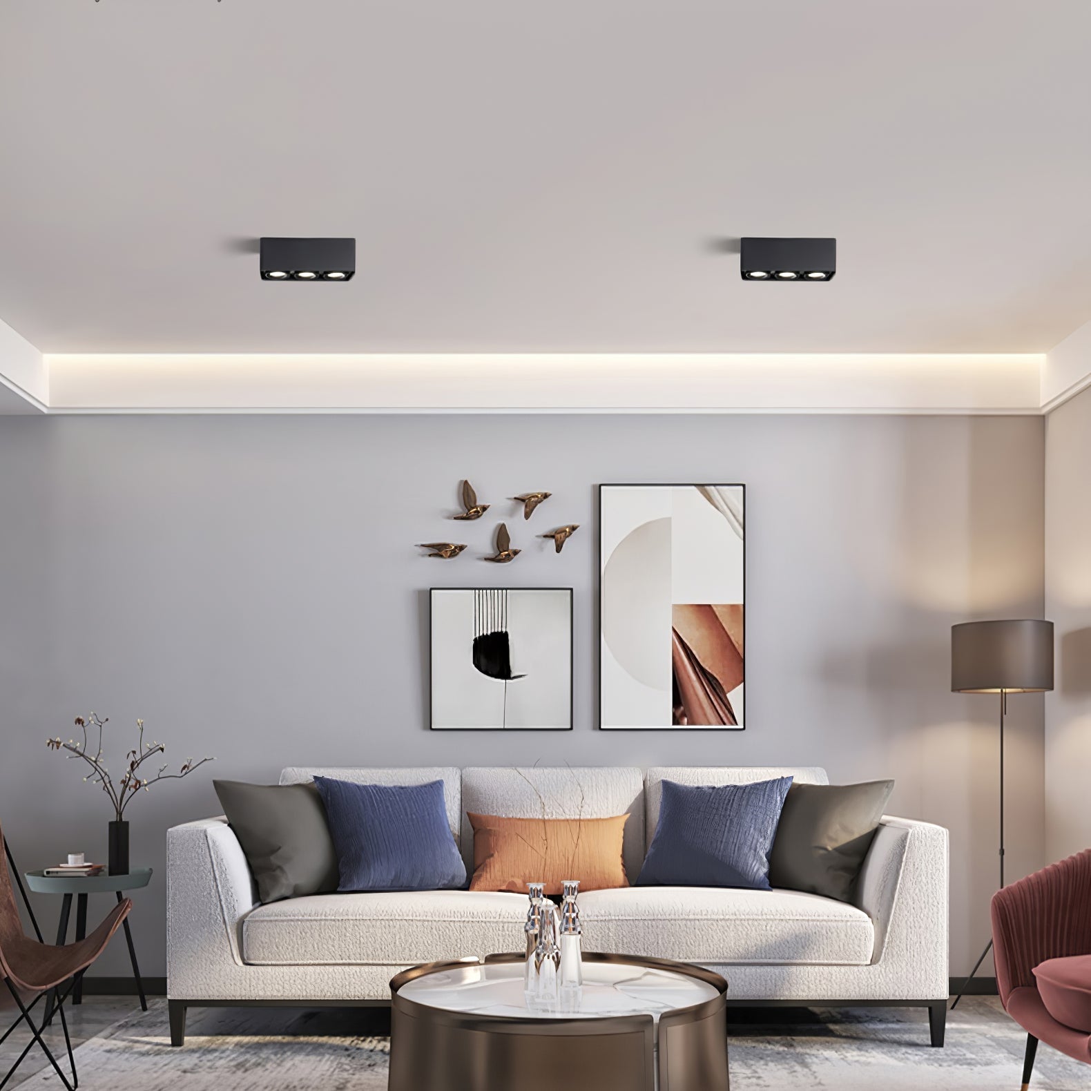 Solara Projecteur Encastré Jumeau LED Angulaire Minimaliste - Neutralighting