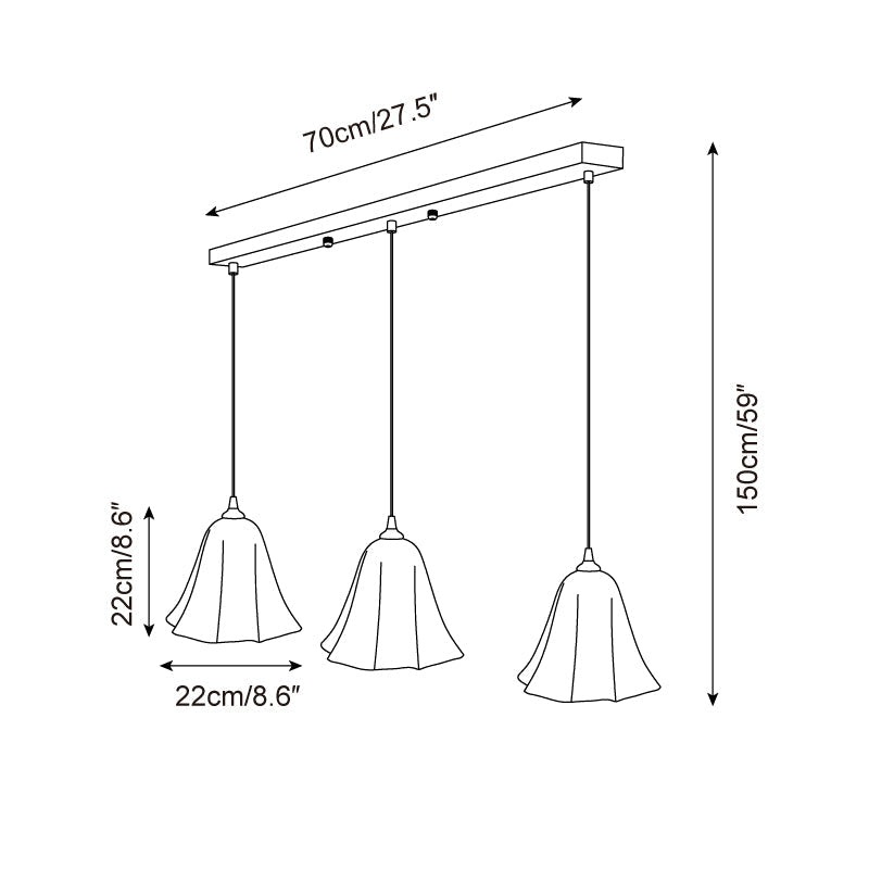 Glacea Suspension Silhouette de Cloche Fleur - Neutralighting