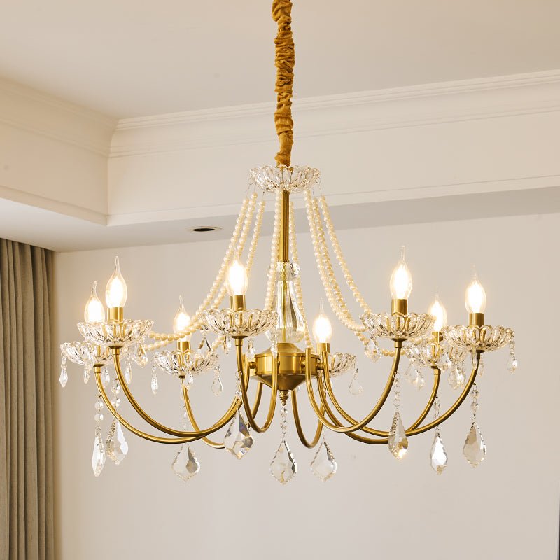 Cevaris Lustre Postmoderne de Luxe en Cristal et Perles - Neutralighting