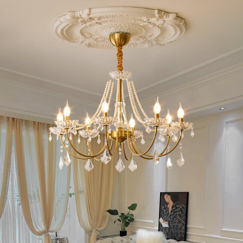 Cevaris Lustre Postmoderne de Luxe en Cristal et Perles - Neutralighting