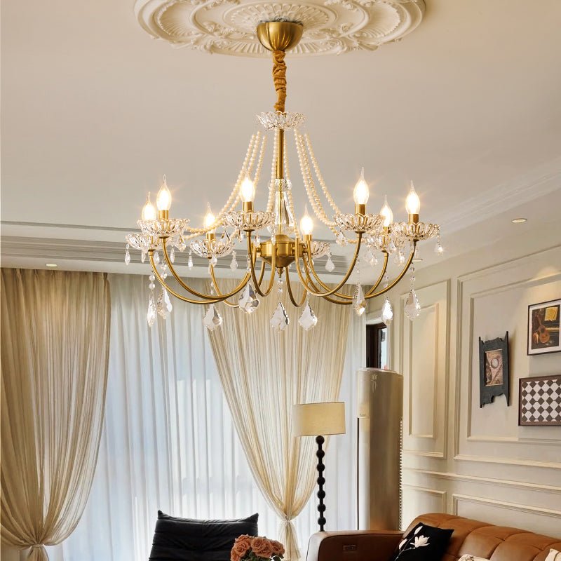 Cevaris Lustre Postmoderne de Luxe en Cristal et Perles - Neutralighting