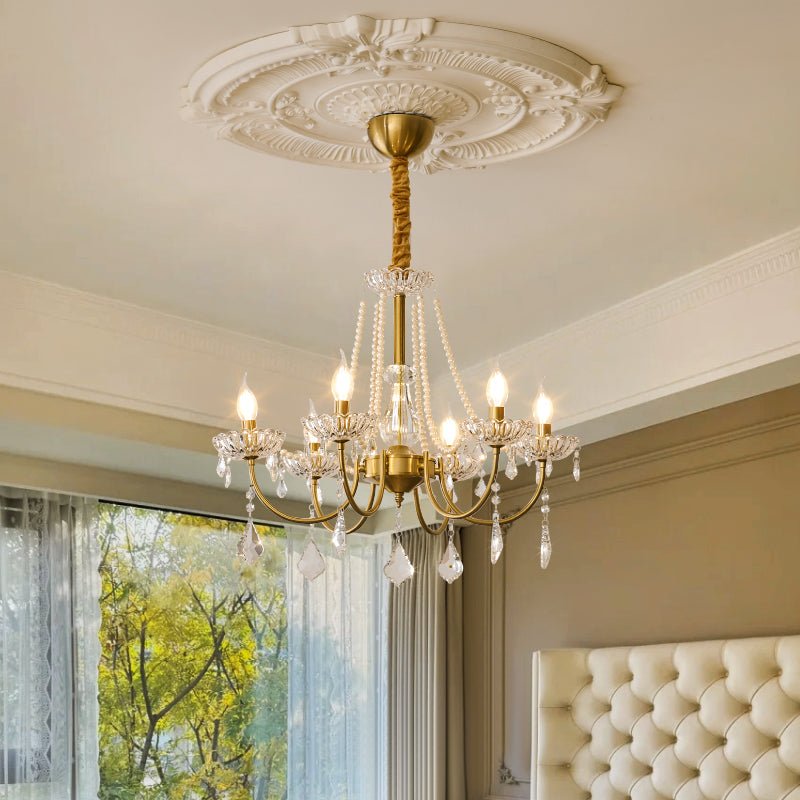 Cevaris Lustre Postmoderne de Luxe en Cristal et Perles - Neutralighting