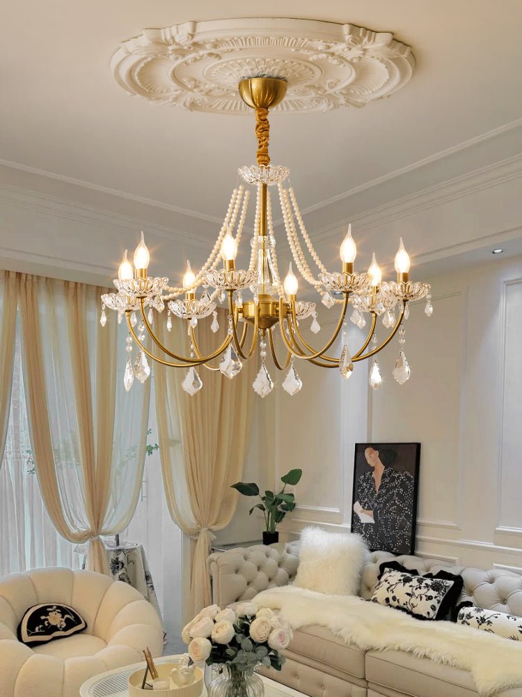 Cevaris Lustre Postmoderne de Luxe en Cristal et Perles - Neutralighting