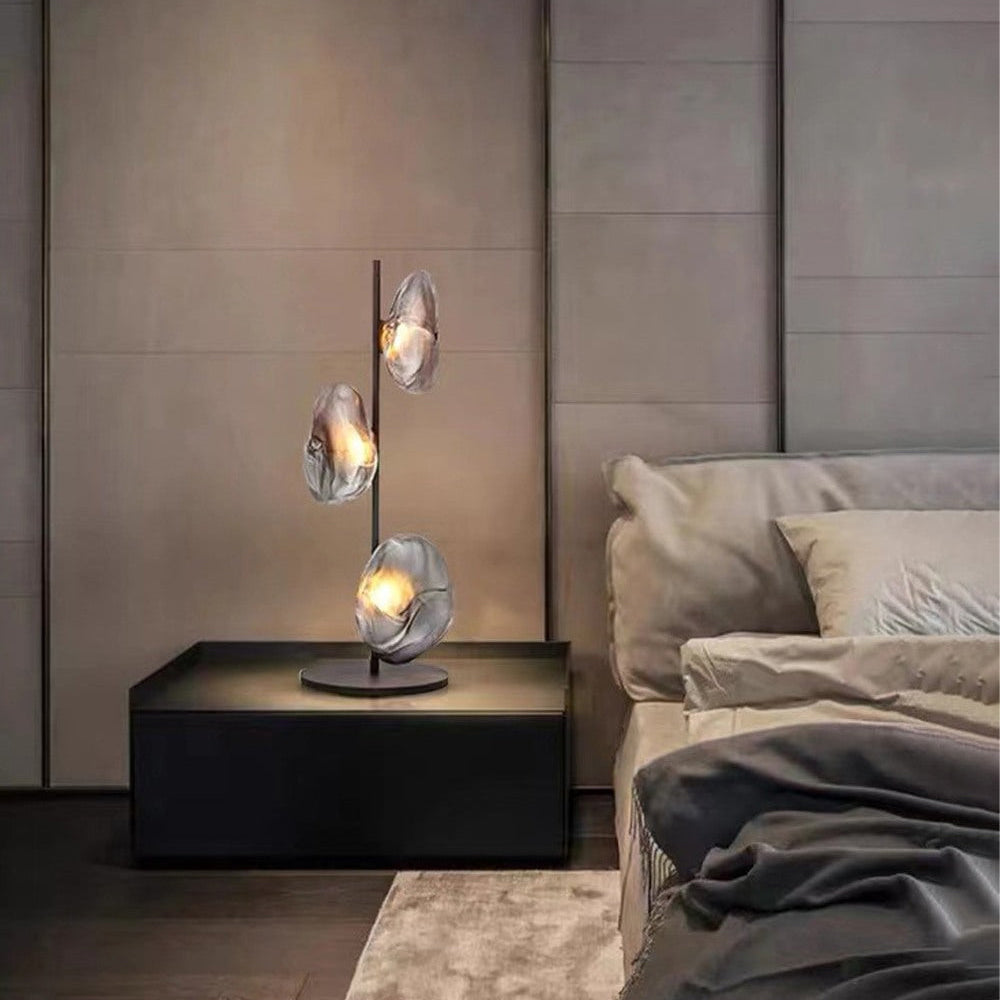 Avi Lampe de Table Irrégulier Moderne, Métal/Céramique, Doré/Noir/Gris Fumé/Clair, Salon