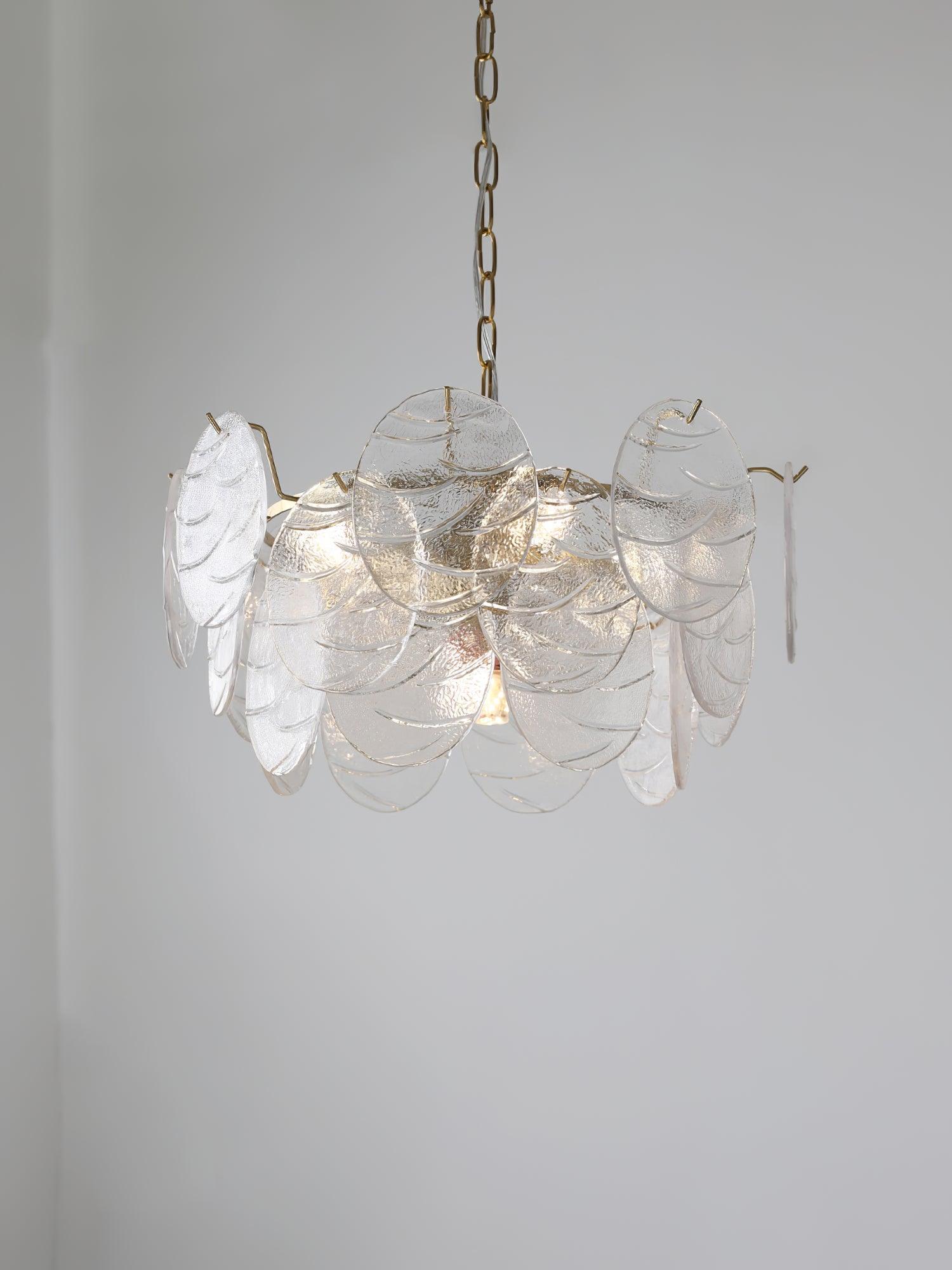 Lustra Chandelier Disque en Verre Doré - Neutralighting