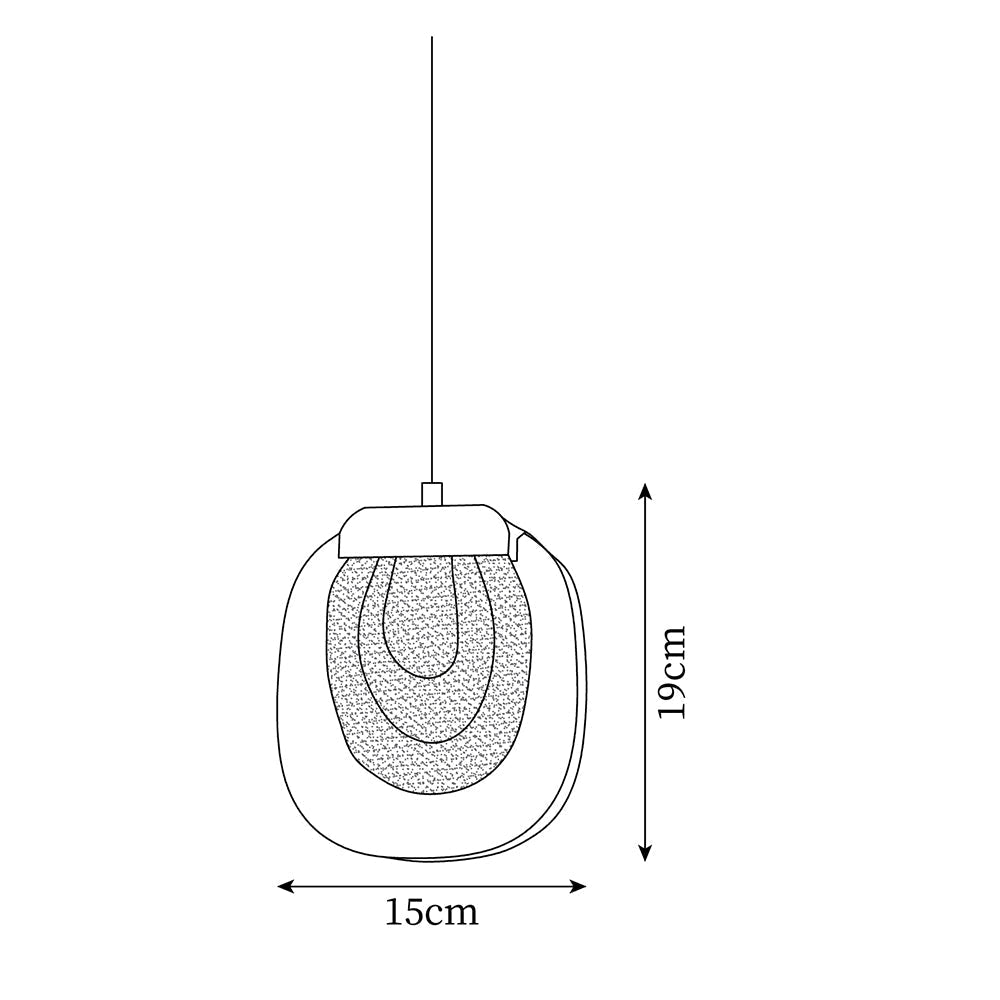 Virelli Lampe Pendante Abat-jour en Verre Ondulé Accent Doré Scandi LED - Neutralighting