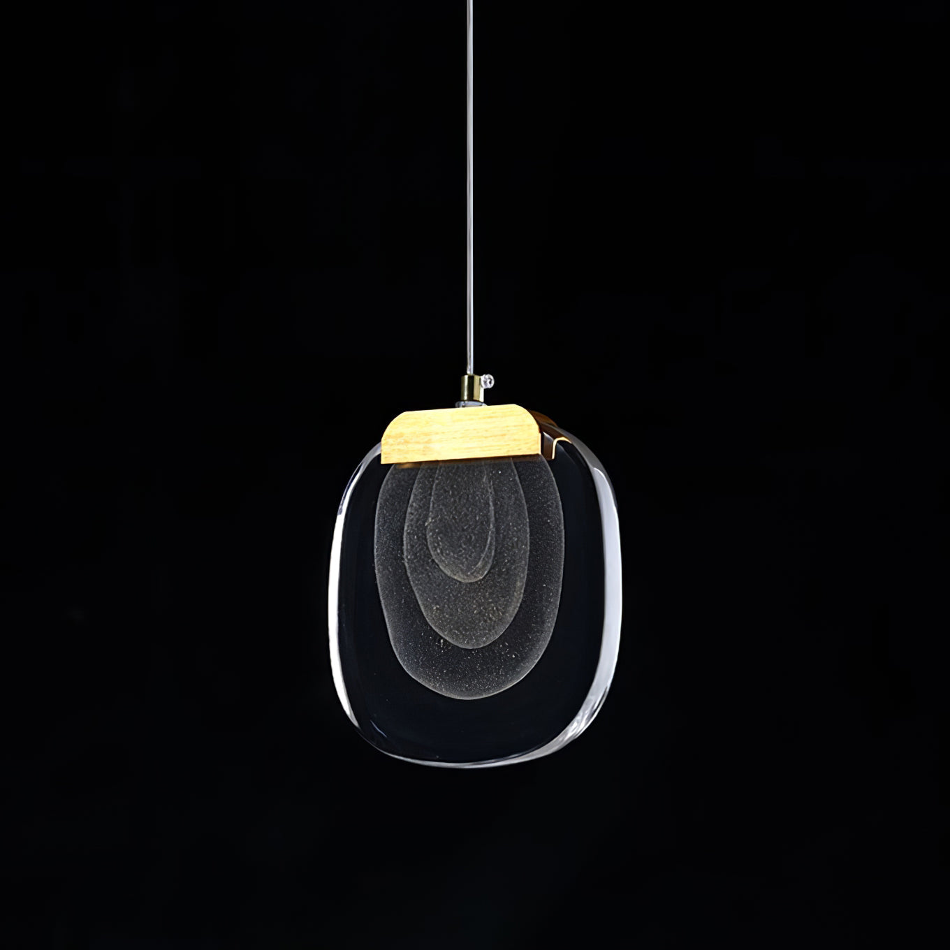 Virelli Lampe Pendante Abat-jour en Verre Ondulé Accent Doré Scandi LED - Neutralighting
