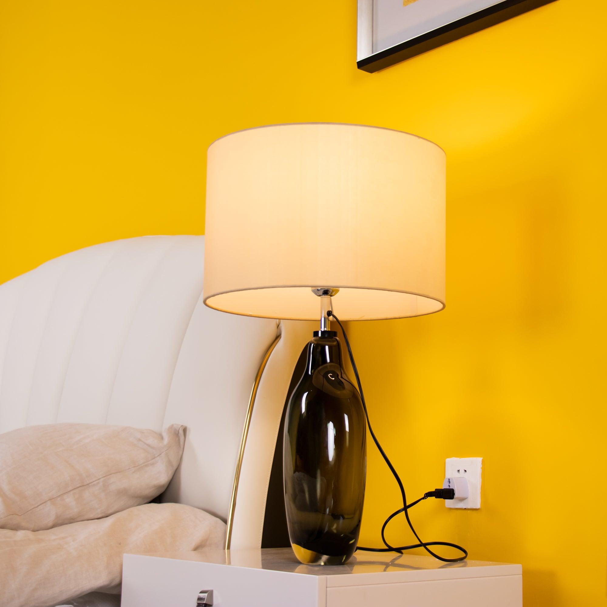 Otheain Lampe de Table en Cristal et Tissu - Neutralighting