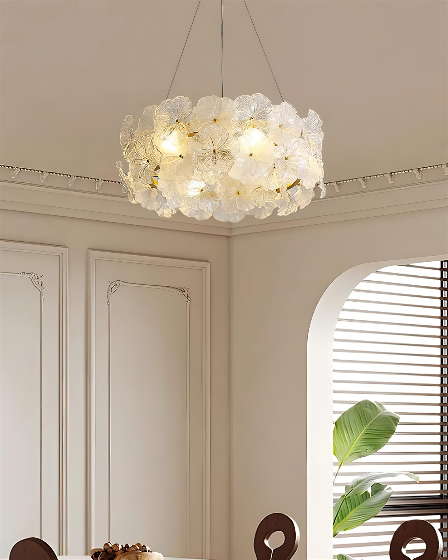 Glezen Chandelier Glass Petal Floral - Letslighting
