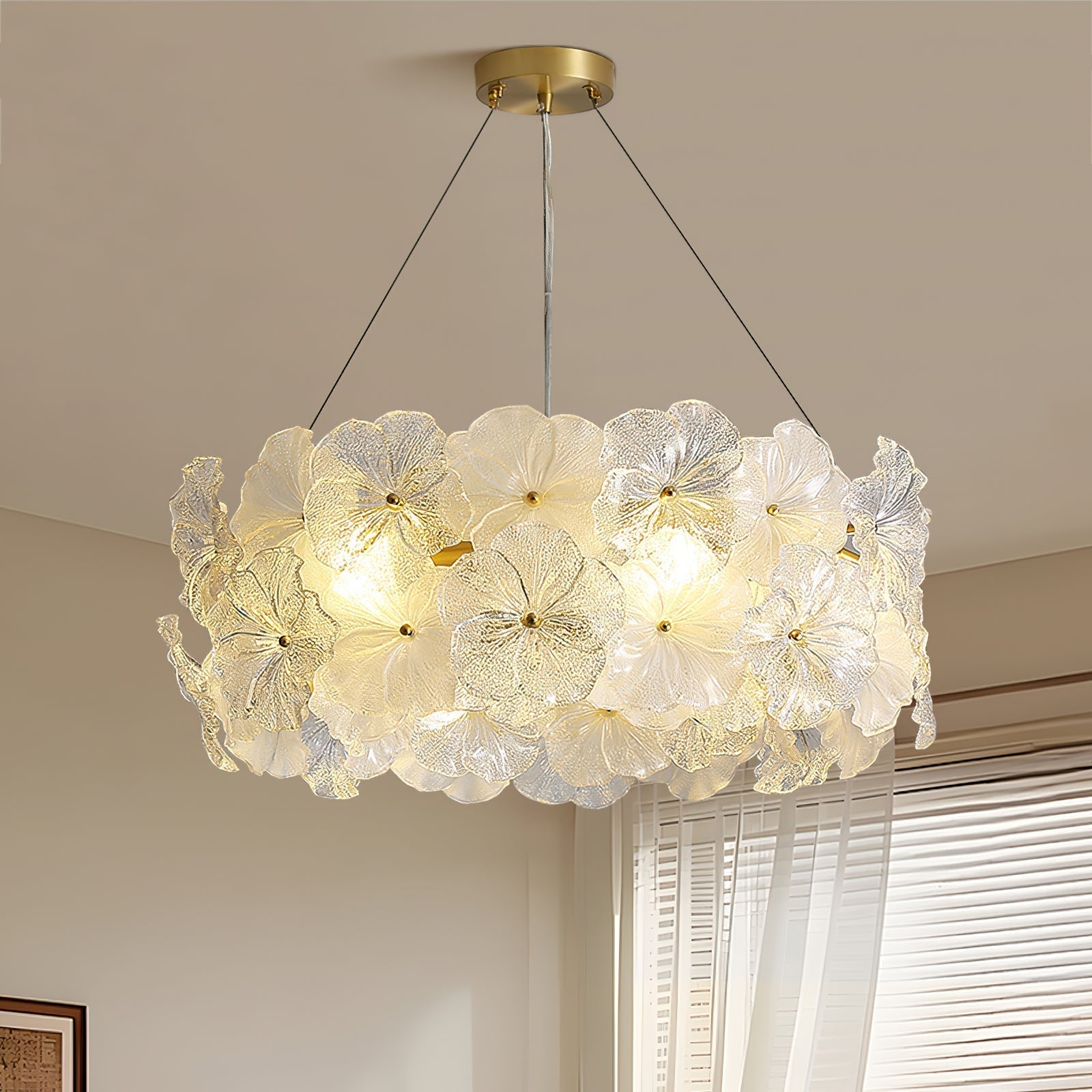 Glezen Chandelier Glass Petal Floral - Letslighting