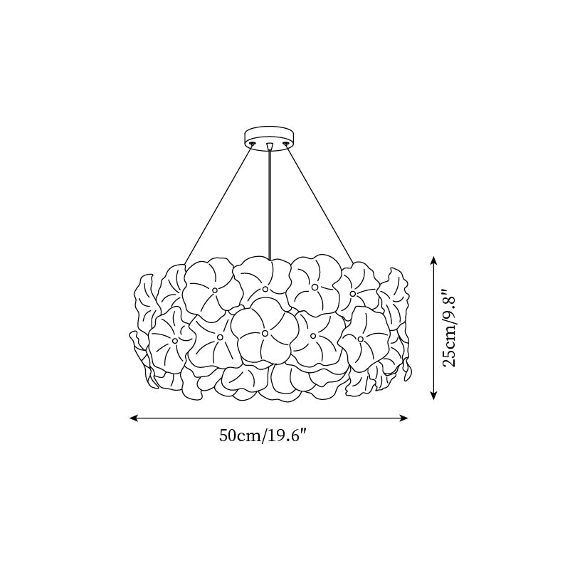 Glezen Chandelier Glass Petal Floral - Letslighting