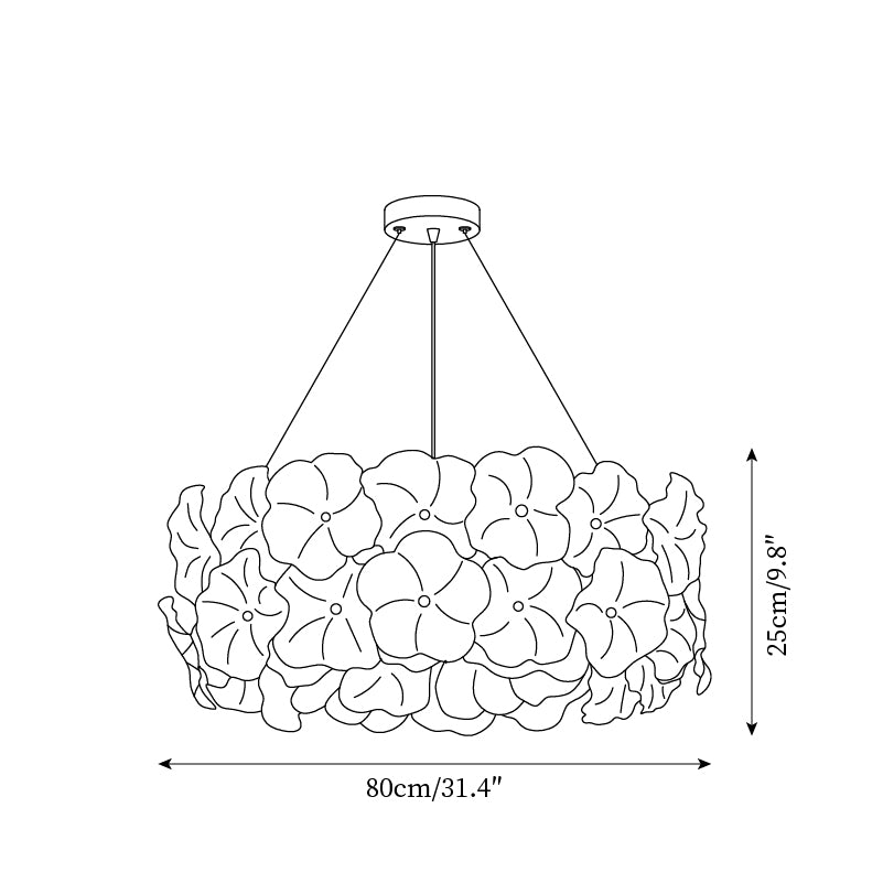 Glezen Chandelier Glass Petal Floral - Letslighting