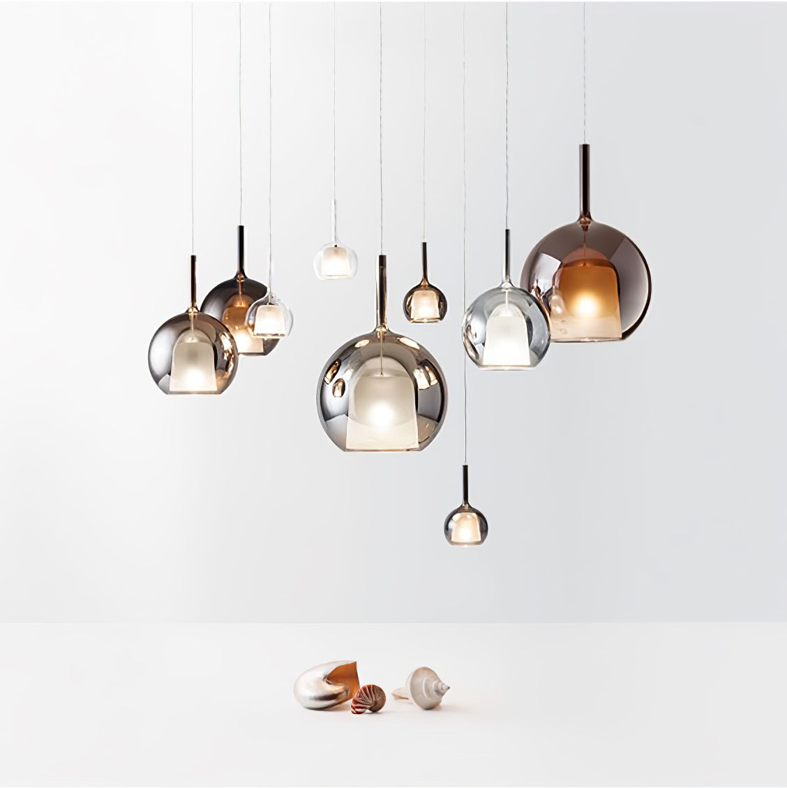 Lustra Suspension en Verre Fumé Rond - Neutralighting