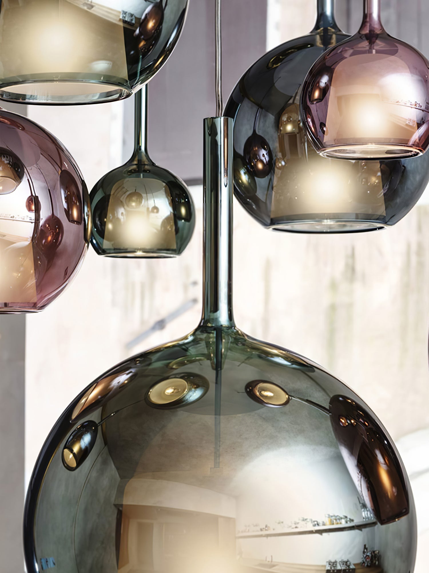 Lustra Suspension en Verre Fumé Rond - Neutralighting