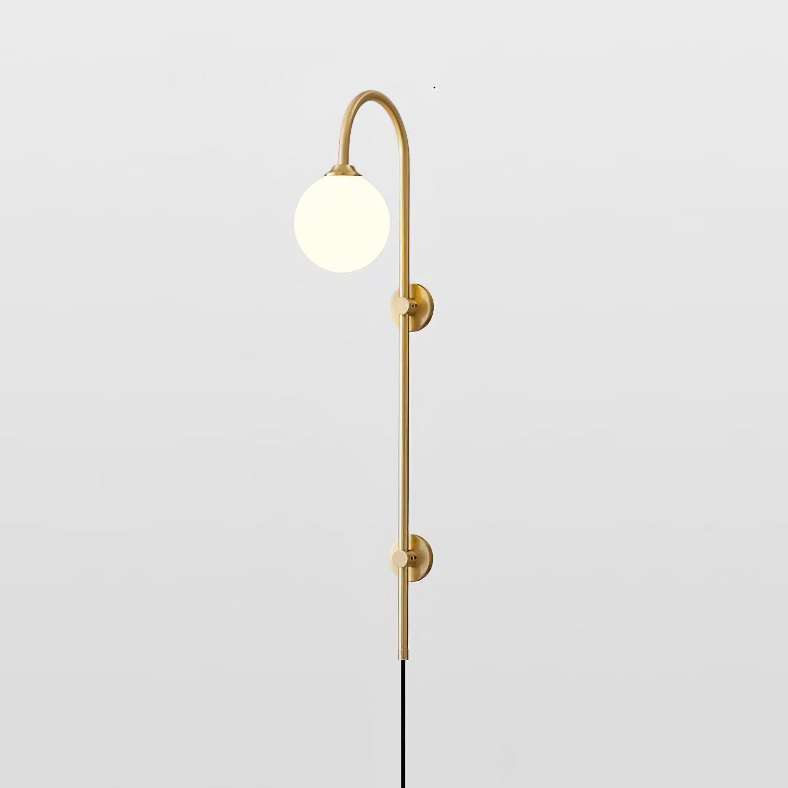 Evshaia Premium Elegance Globe Plug-in Brass Glass Sconce Wall lamp - Neutralighting