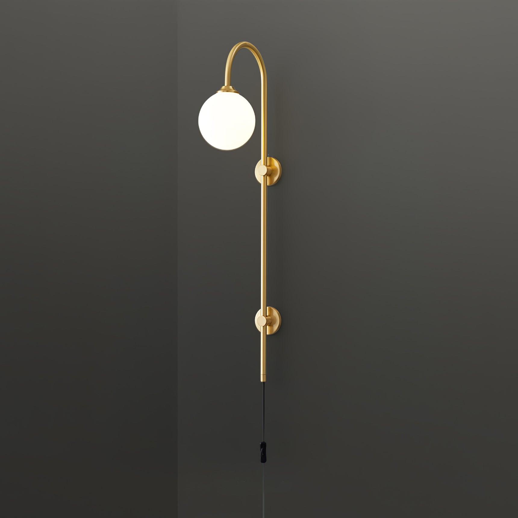Evshaia Premium Elegance Globe Plug-in Brass Glass Sconce Wall lamp - Neutralighting