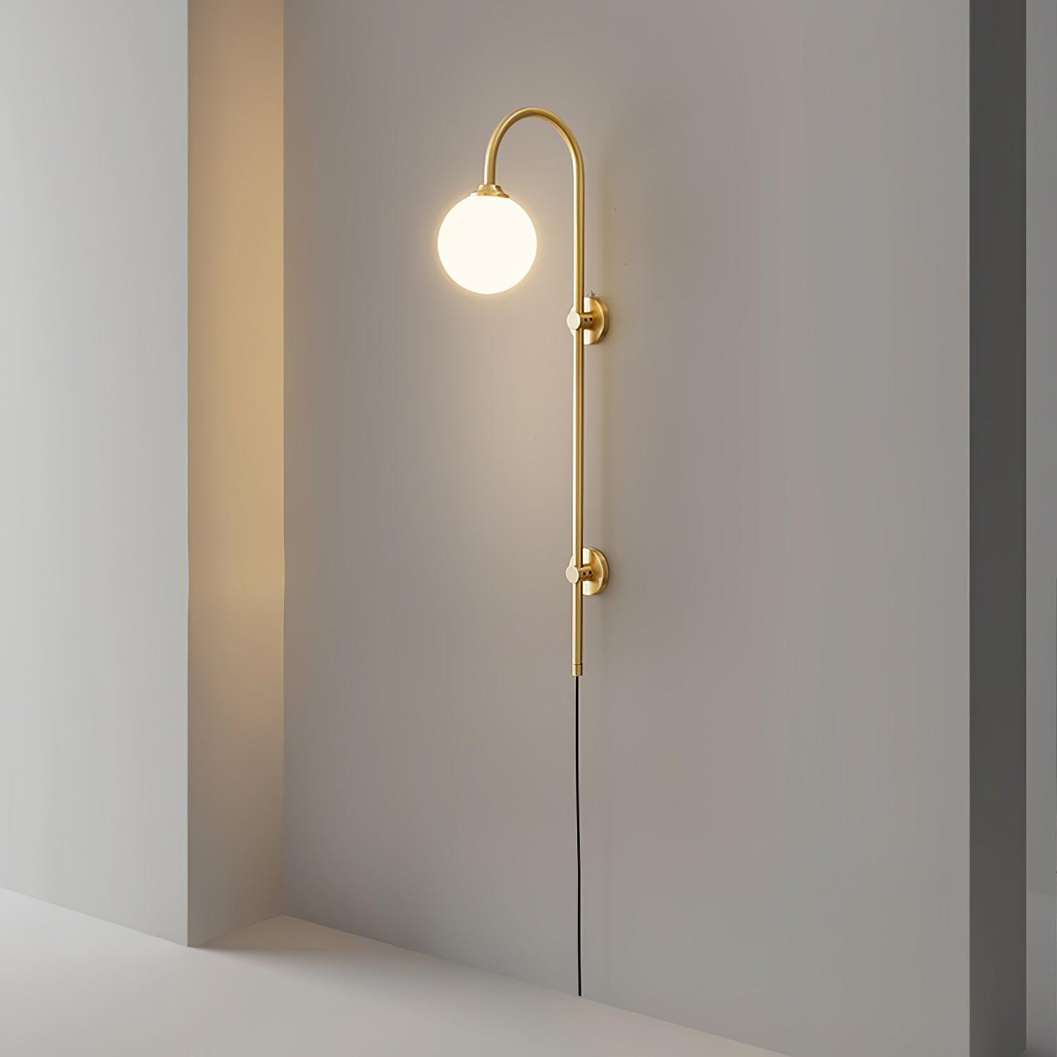 Evshaia Premium Elegance Globe Plug-in Brass Glass Sconce Wall lamp - Neutralighting